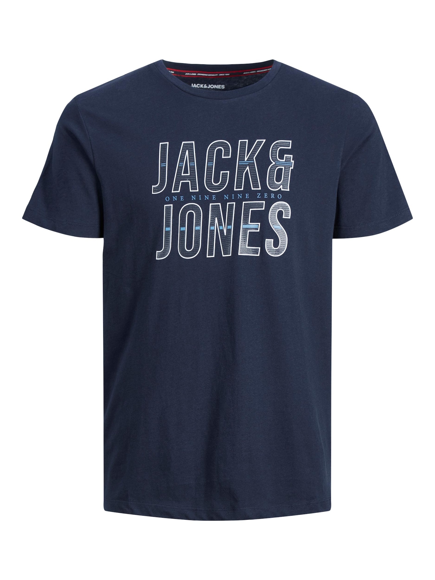 Jack & Jones Plus Majica 'Xilo'  mornarska / svetlo modra / siva / bela