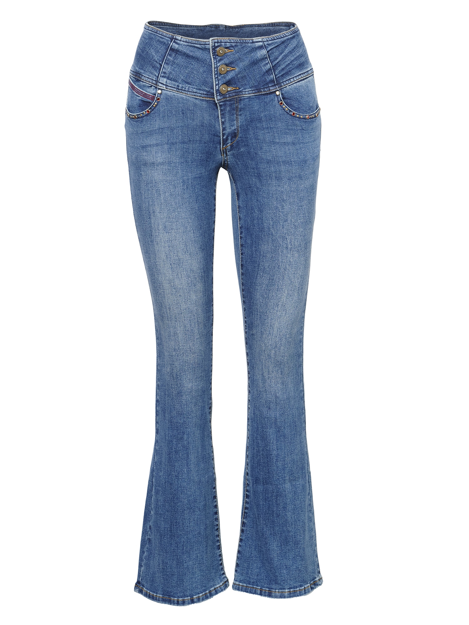 KOROSHI Kavbojke  moder denim