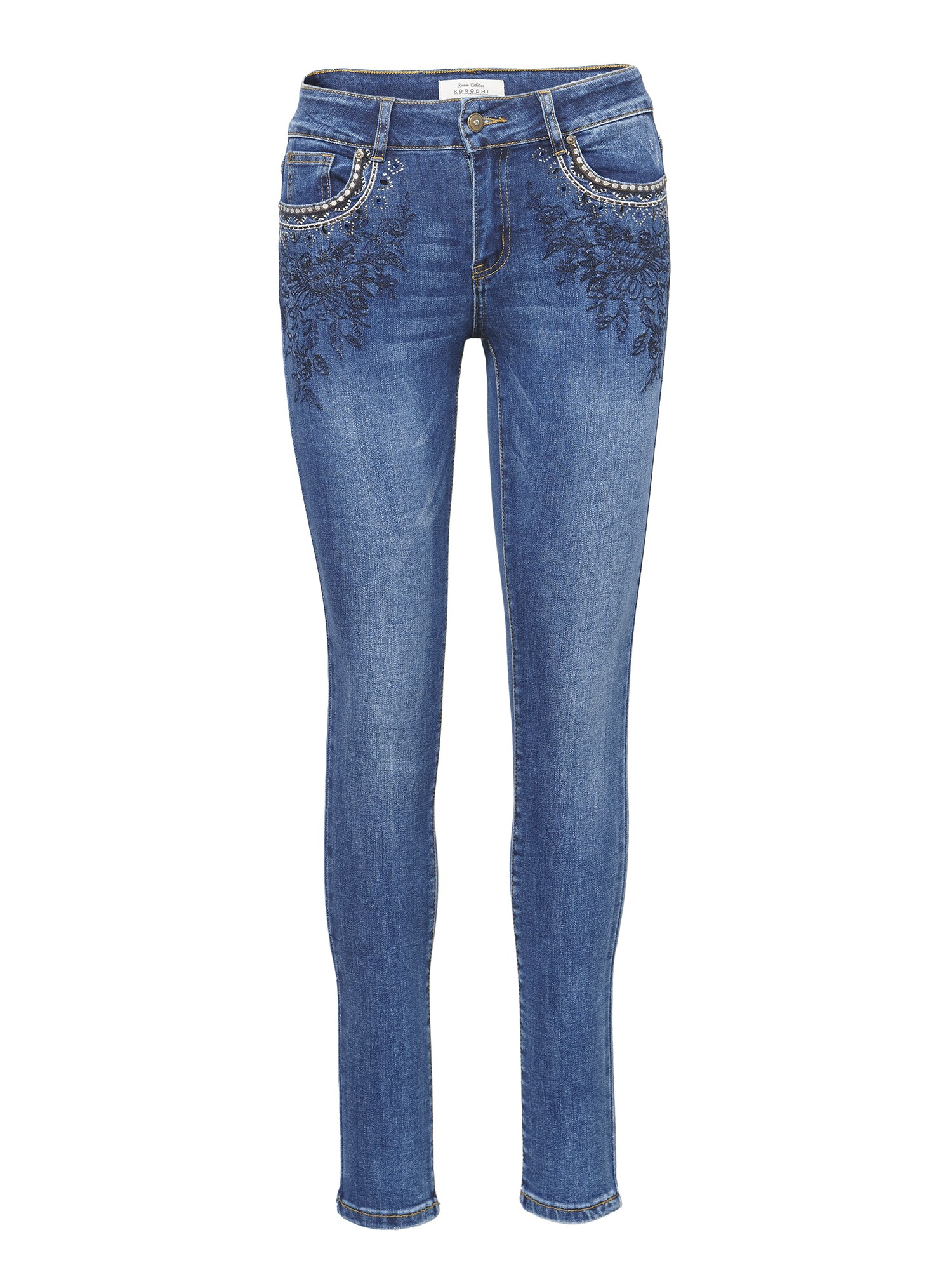 KOROSHI Kavbojke  moder denim / temno modra