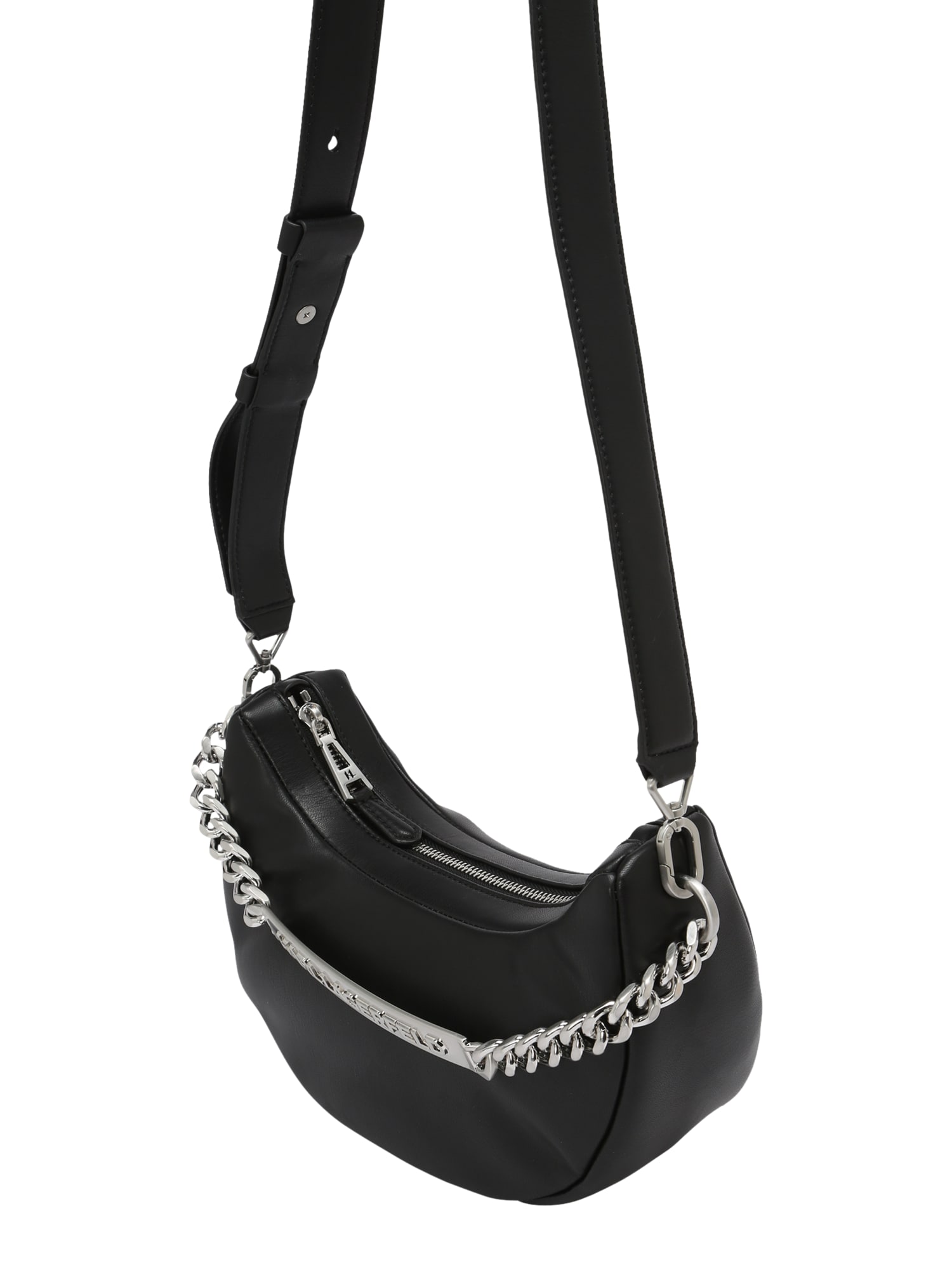 Karl Lagerfeld Torba za čez ramo  črna / srebrna