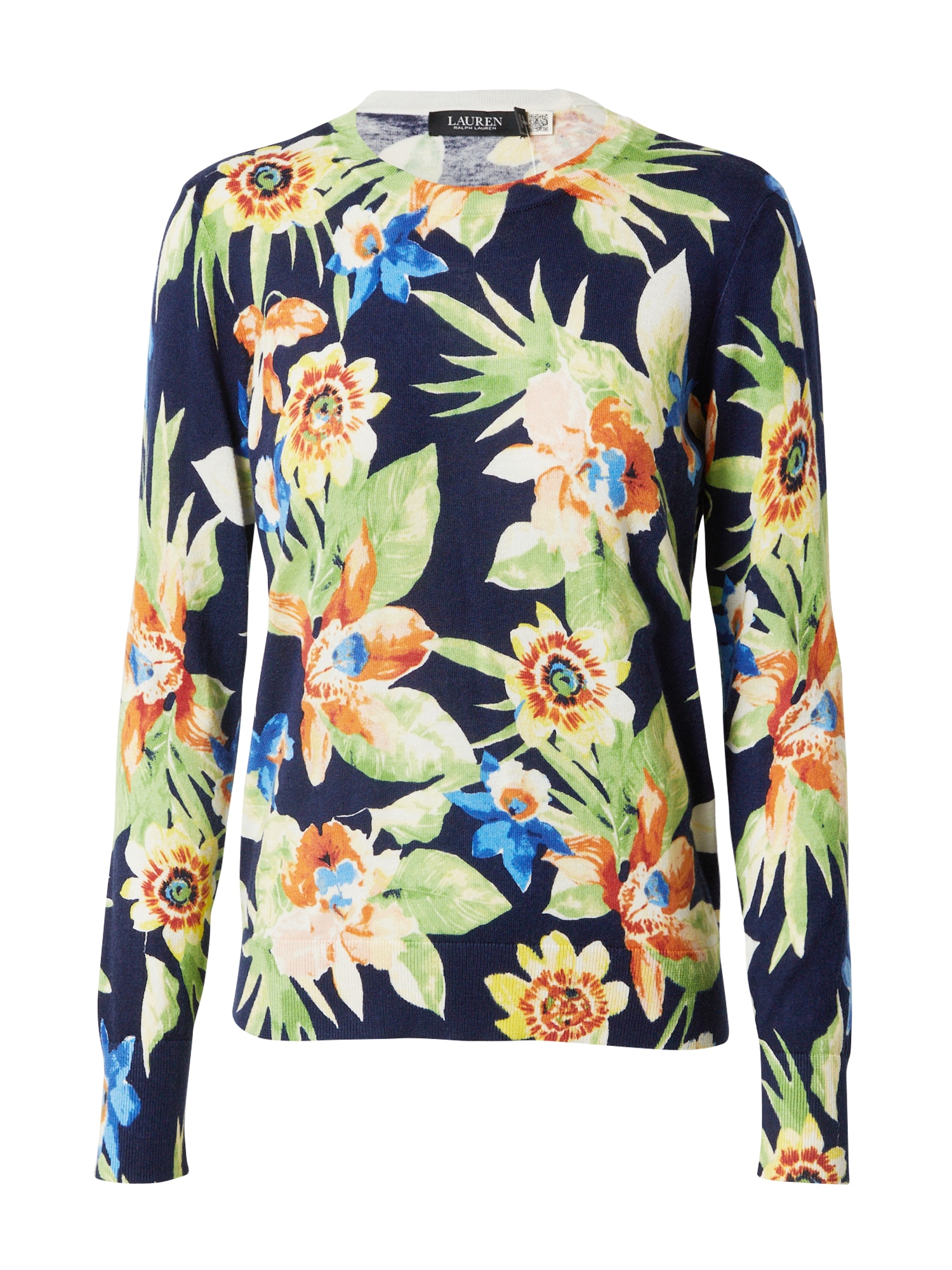 Lauren Ralph Lauren Pulover 'SHAVONNE'  kremna / mornarska / svetlo zelena / oranžno rdeča
