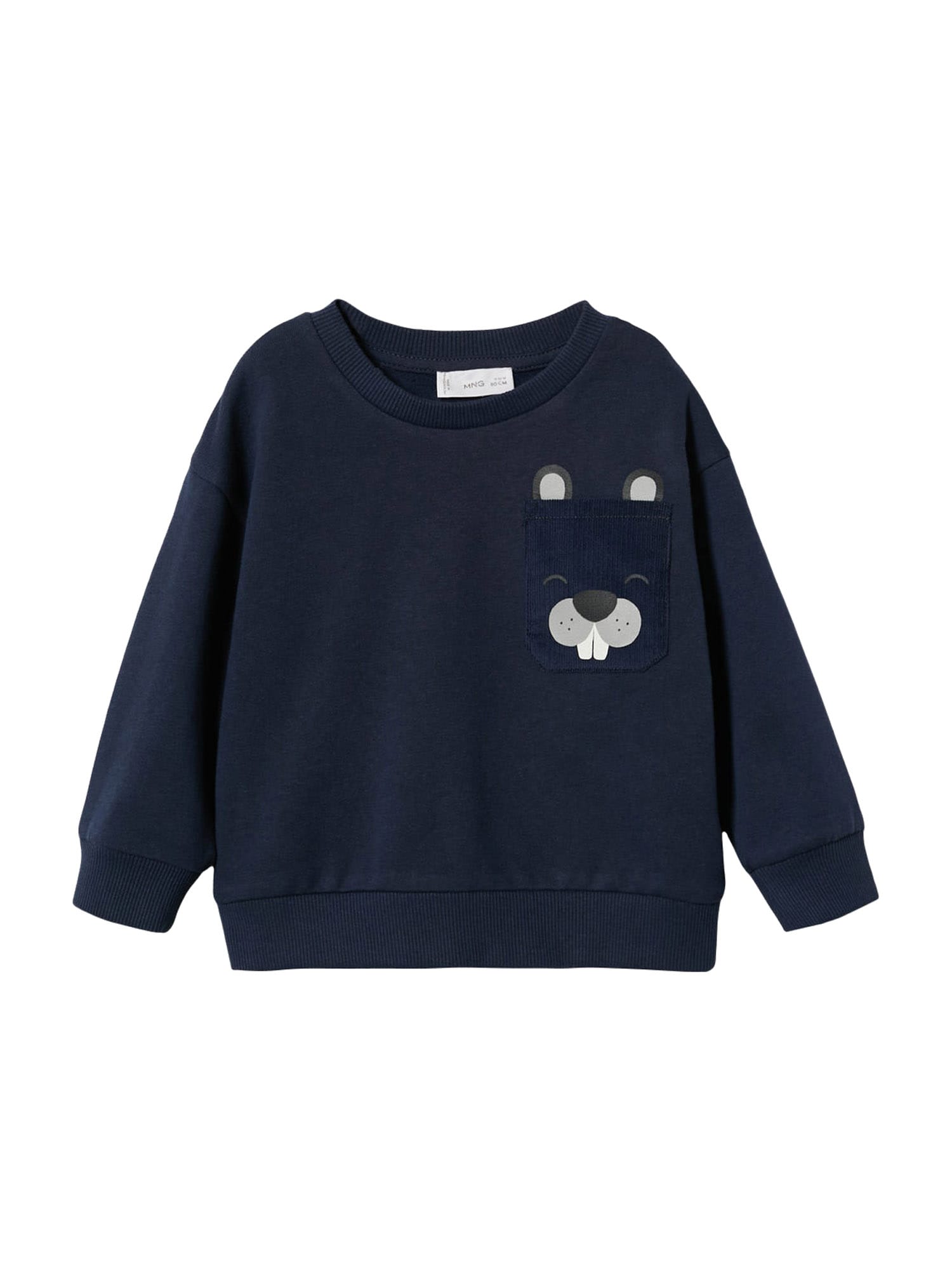 MANGO KIDS Majica  mornarska / svetlo siva / bela
