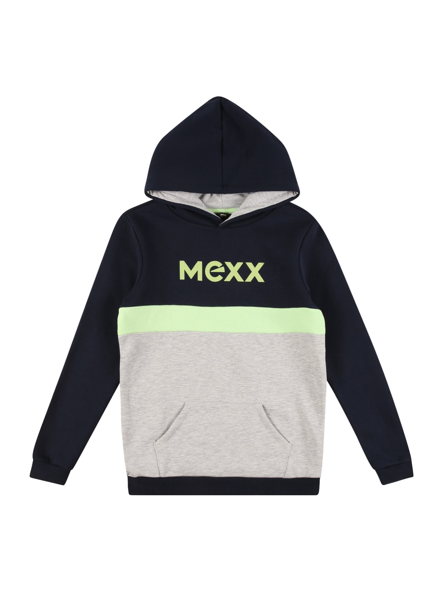 MEXX Majica  mornarska / neonsko rumena / pegasto siva