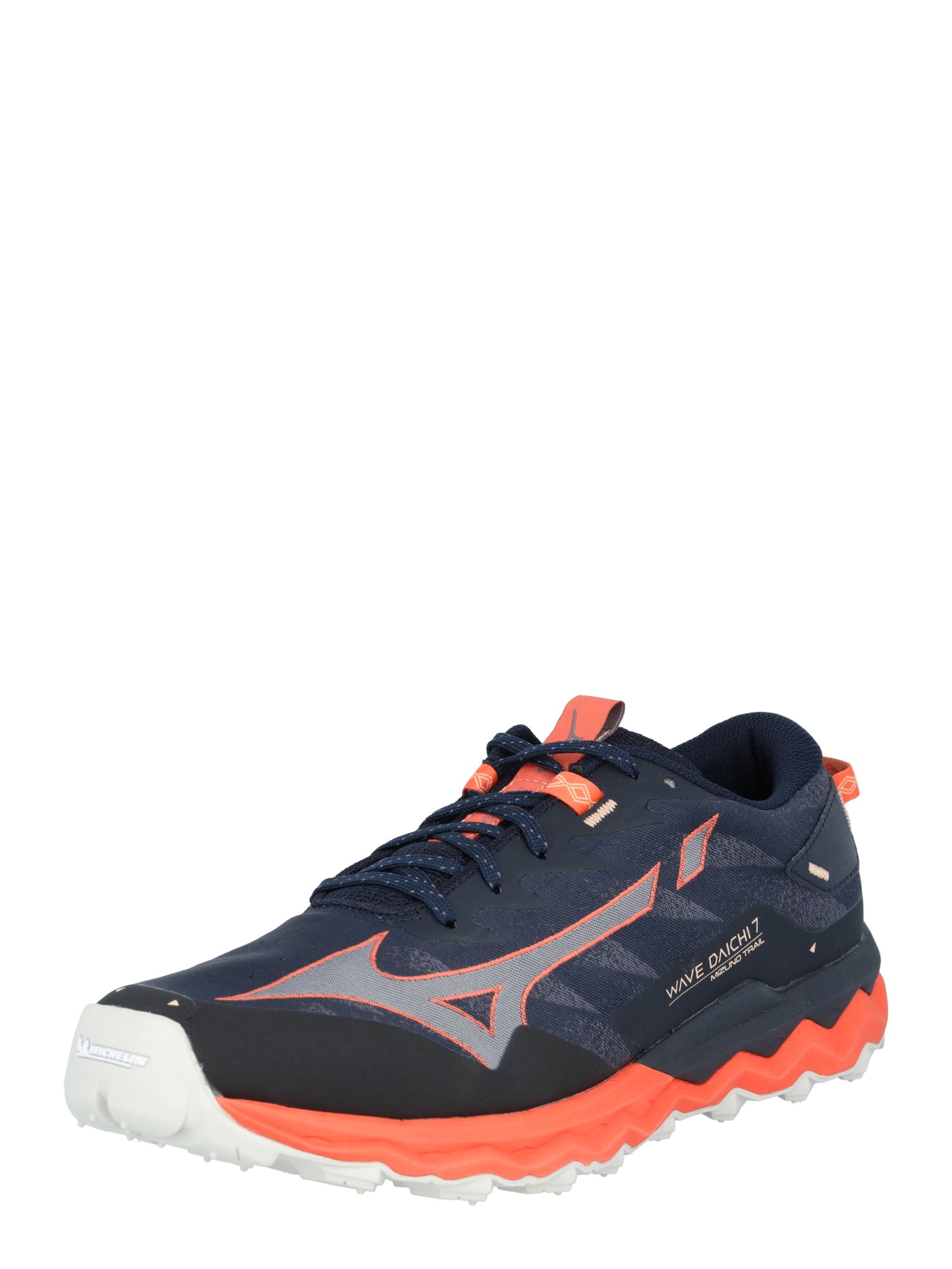 MIZUNO Tekaški čevelj 'WAVE DAICHI 7'  nočno modra / siva / neonsko oranžna