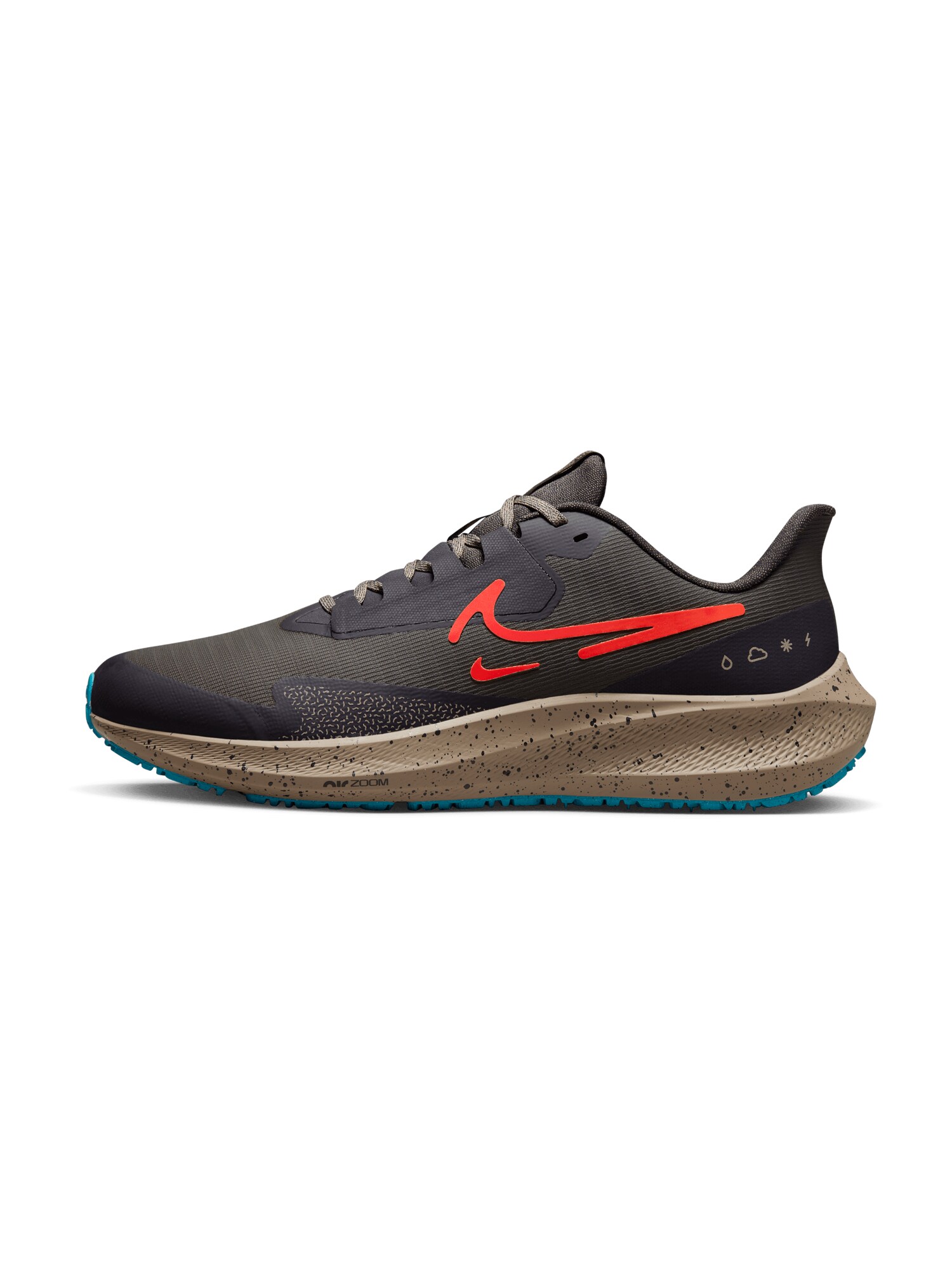 NIKE Tekaški čevelj 'Air Zoom Pegasus 39 Shield'  antracit / greige / kaki / neonsko oranžna