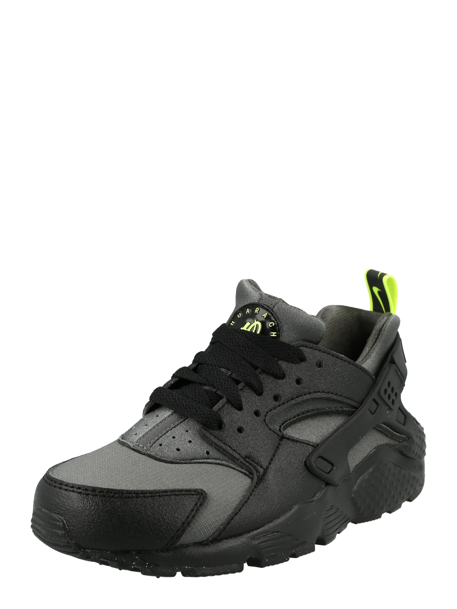 Nike Sportswear Superge 'HUARACHE RUN GS'  temno siva / neonsko zelena / črna