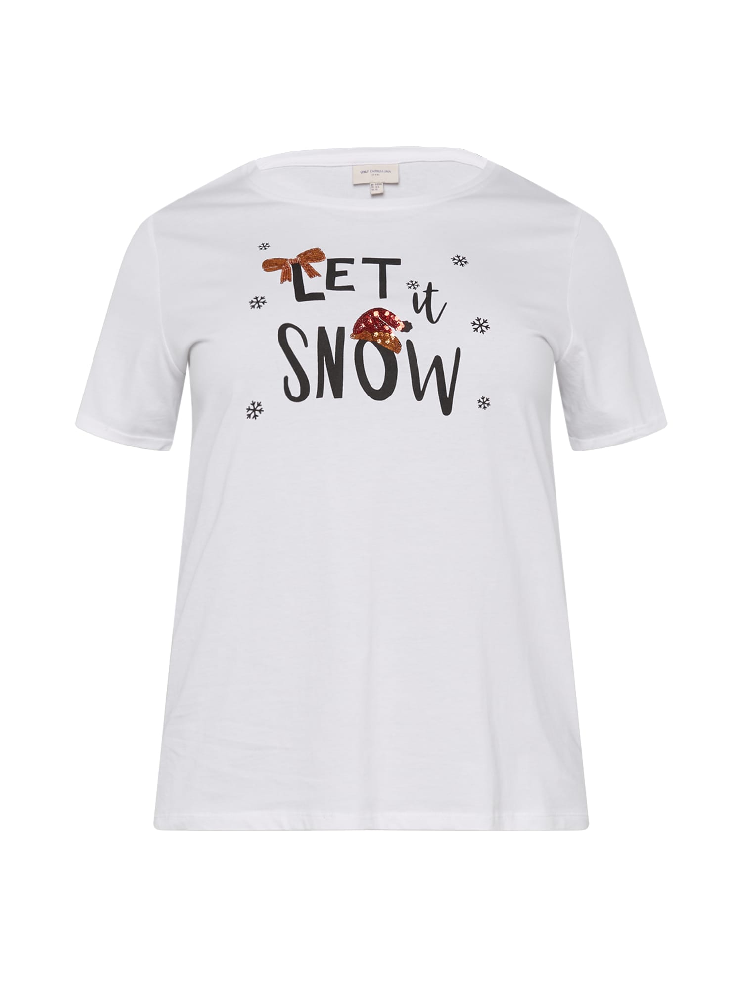 ONLY Carmakoma Majica 'SNOW'  oranžna / rdeča / črna / bela