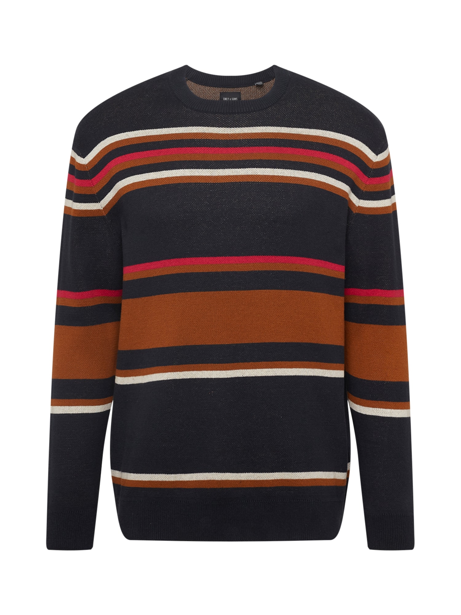 Only & Sons Pulover 'LIAM'  mornarska / oker / malina / jajčna lupina