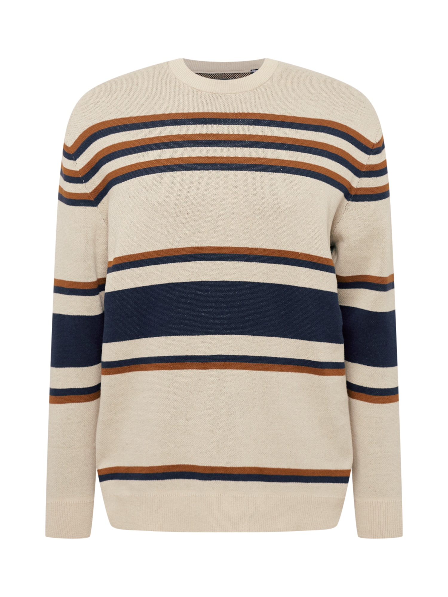 Only & Sons Pulover 'LIAM'  nočno modra / kostanj rjava / greige