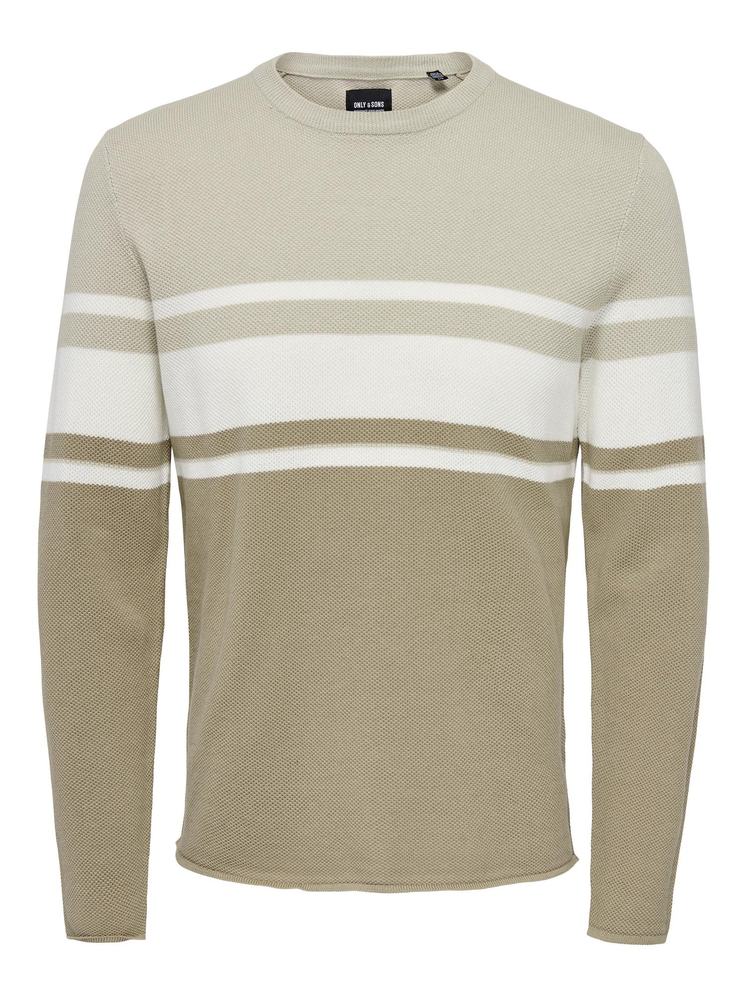 Only & Sons Pulover 'Niguel'  kamen / svetlo siva / bela
