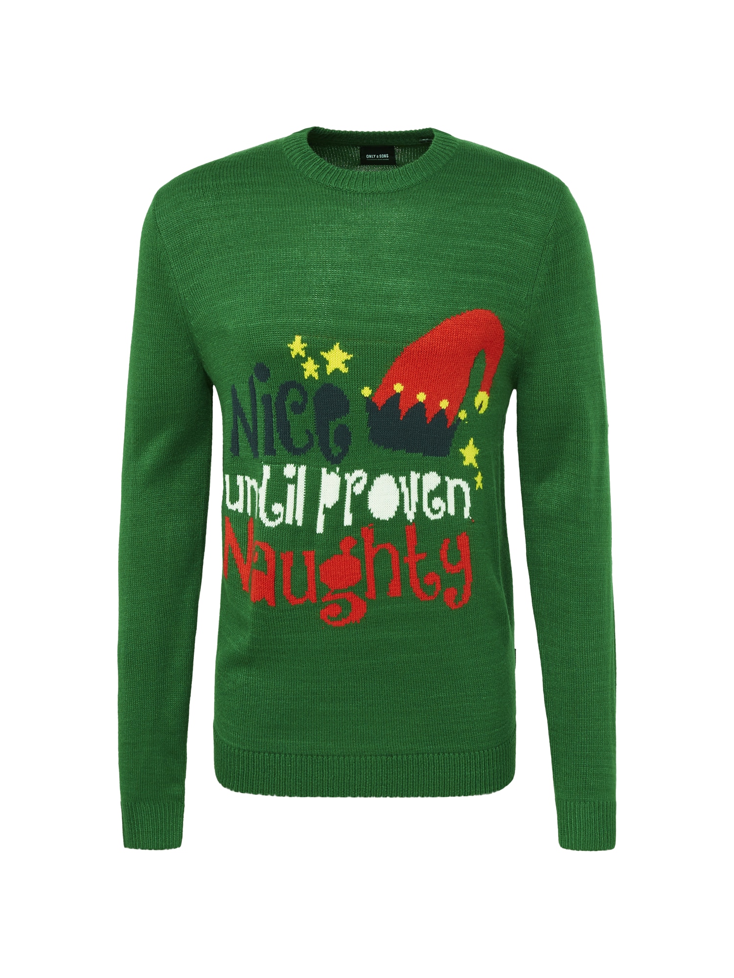 Only & Sons Pulover 'XMAS'  mornarska / temno zelena / rdeča