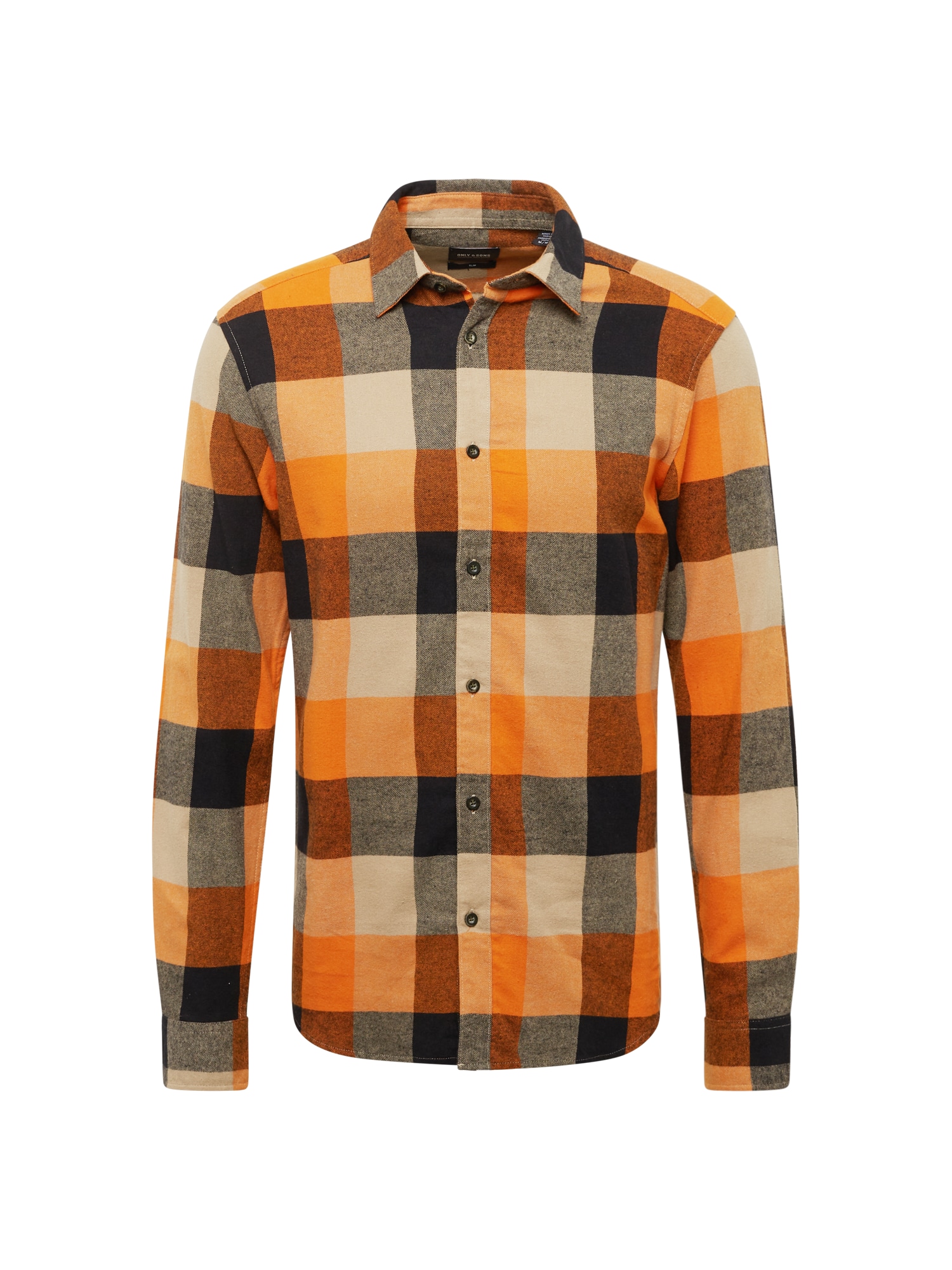 Only & Sons Srajca 'GUDMUND'  pegasto siva / oranžna / svetlo oranžna / črna
