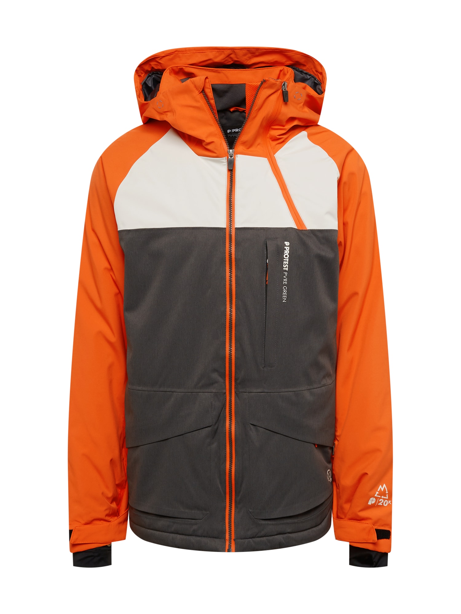 PROTEST Športna jakna  temno siva / temno oranžna / off-bela