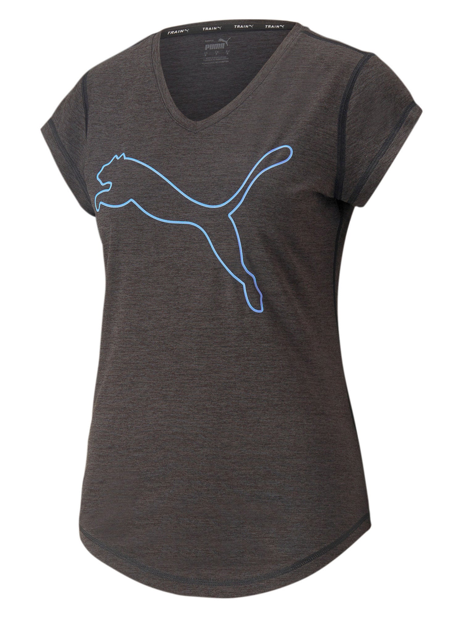 PUMA Funkcionalna majica  svetlo modra / črna