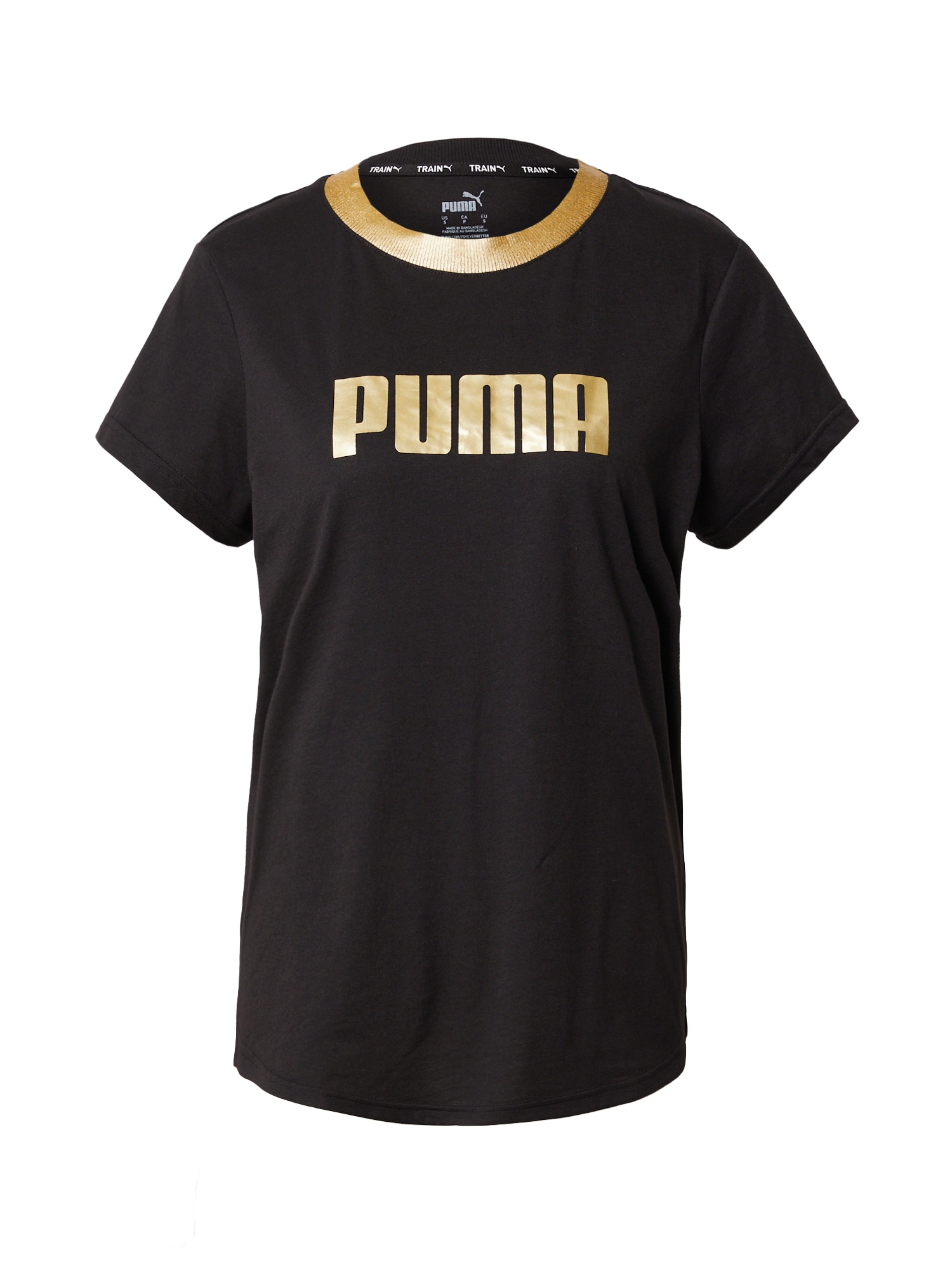 PUMA Funkcionalna majica  zlata / črna