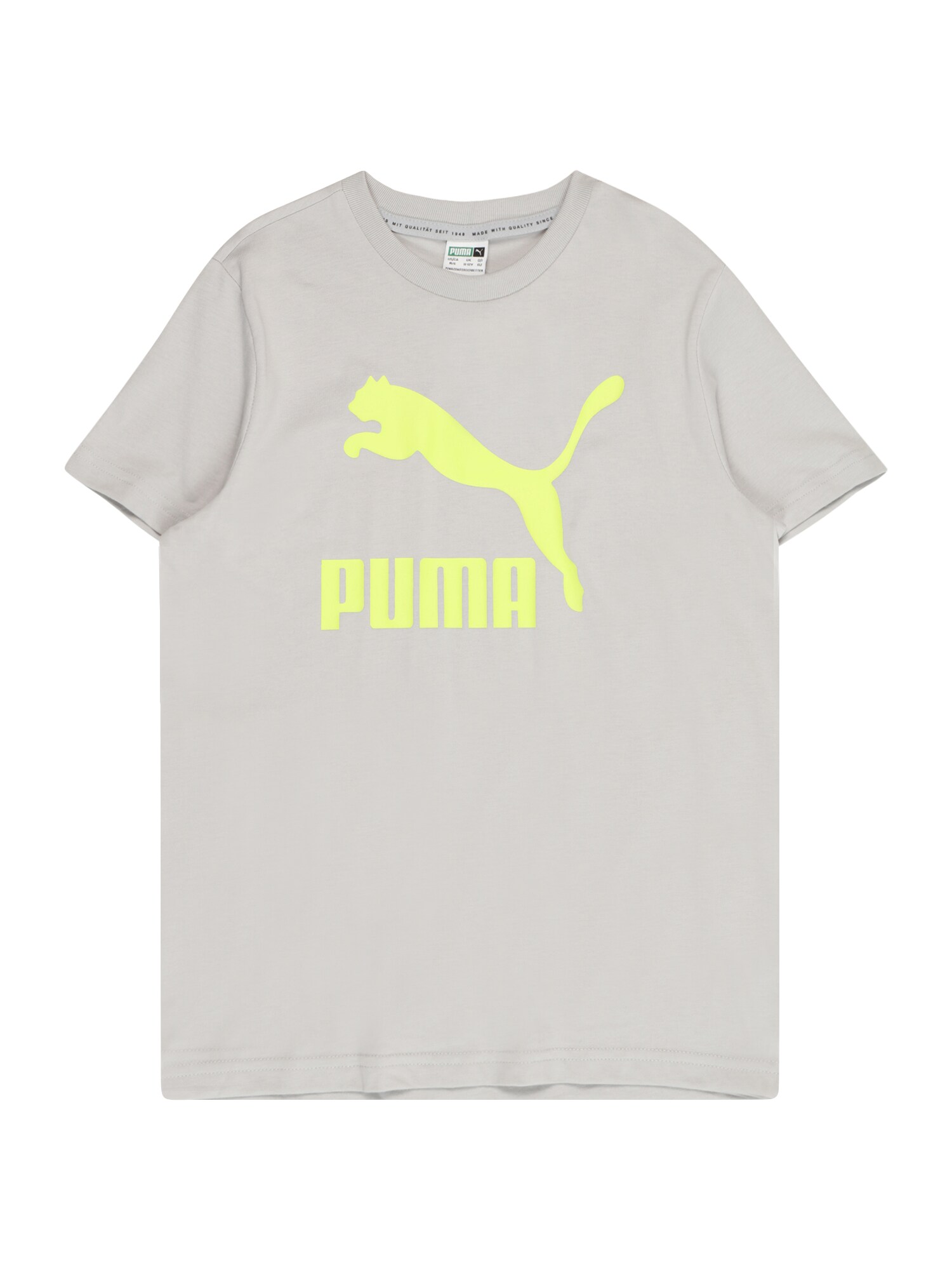 PUMA Majica  siva / neonsko zelena