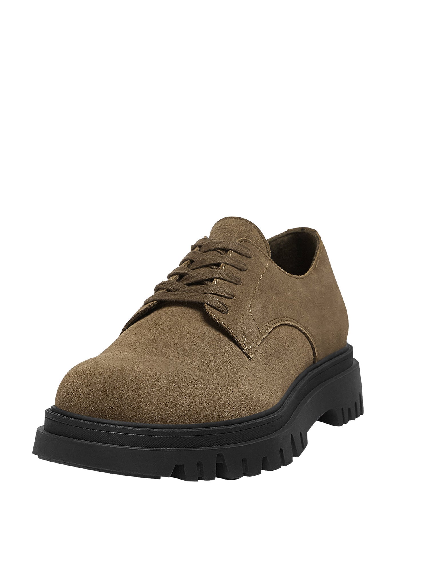 Pull&Bear Čevlji na vezalke  oliva