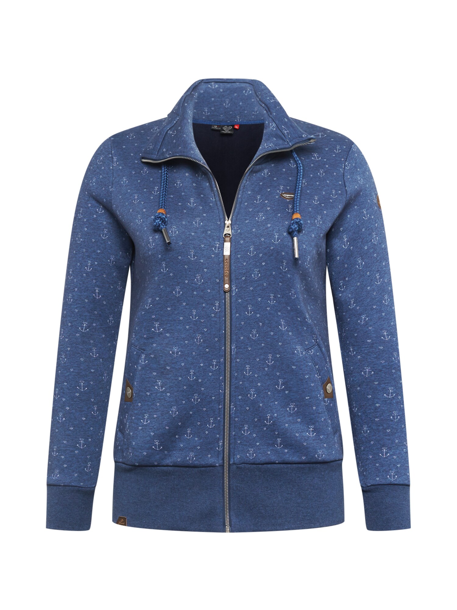 Ragwear Plus Jopa na zadrgo 'RYLIE MARINA'  mornarska / bela