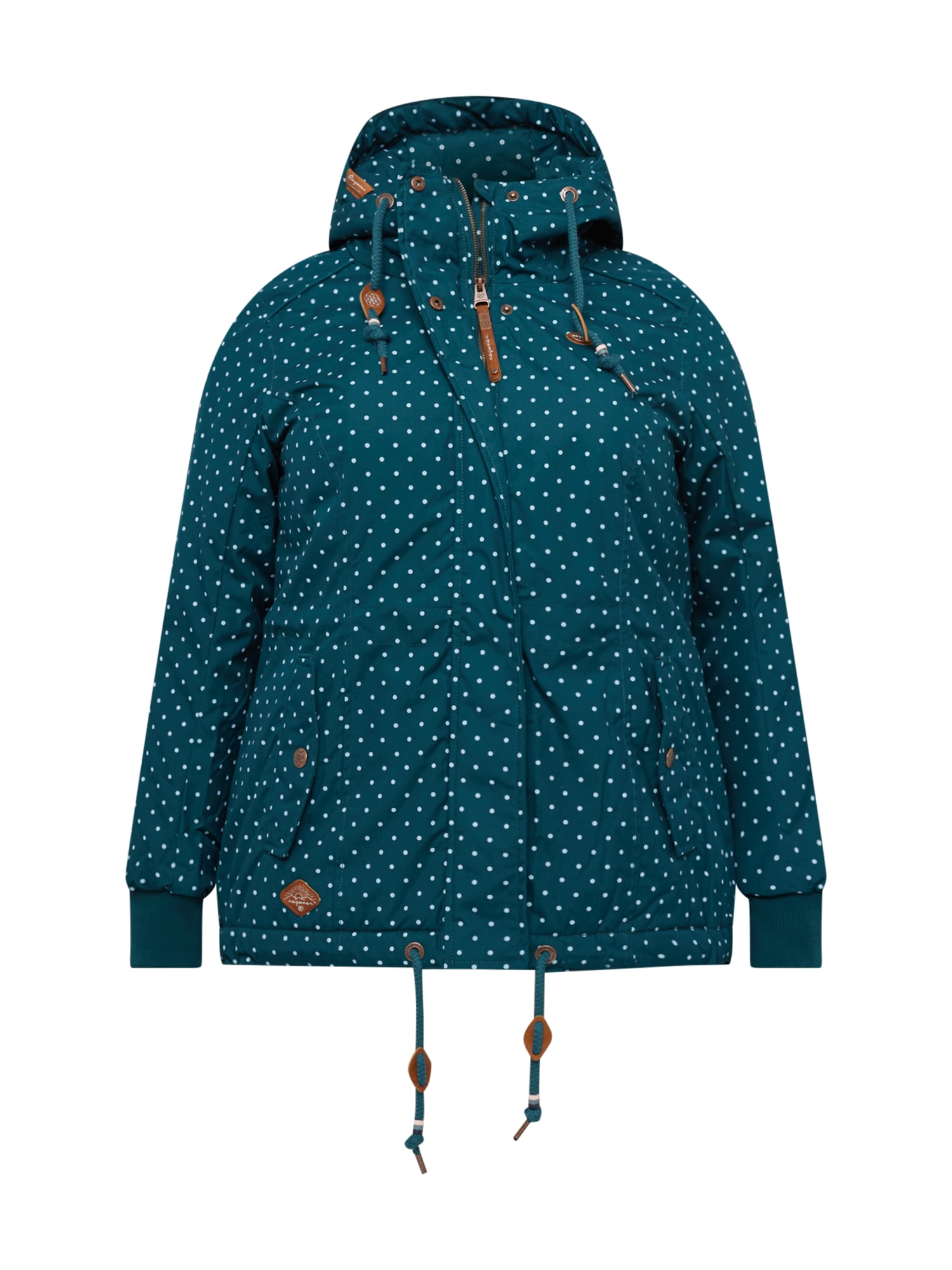Ragwear Plus Zimska jakna 'DANKA'  temno zelena / bela