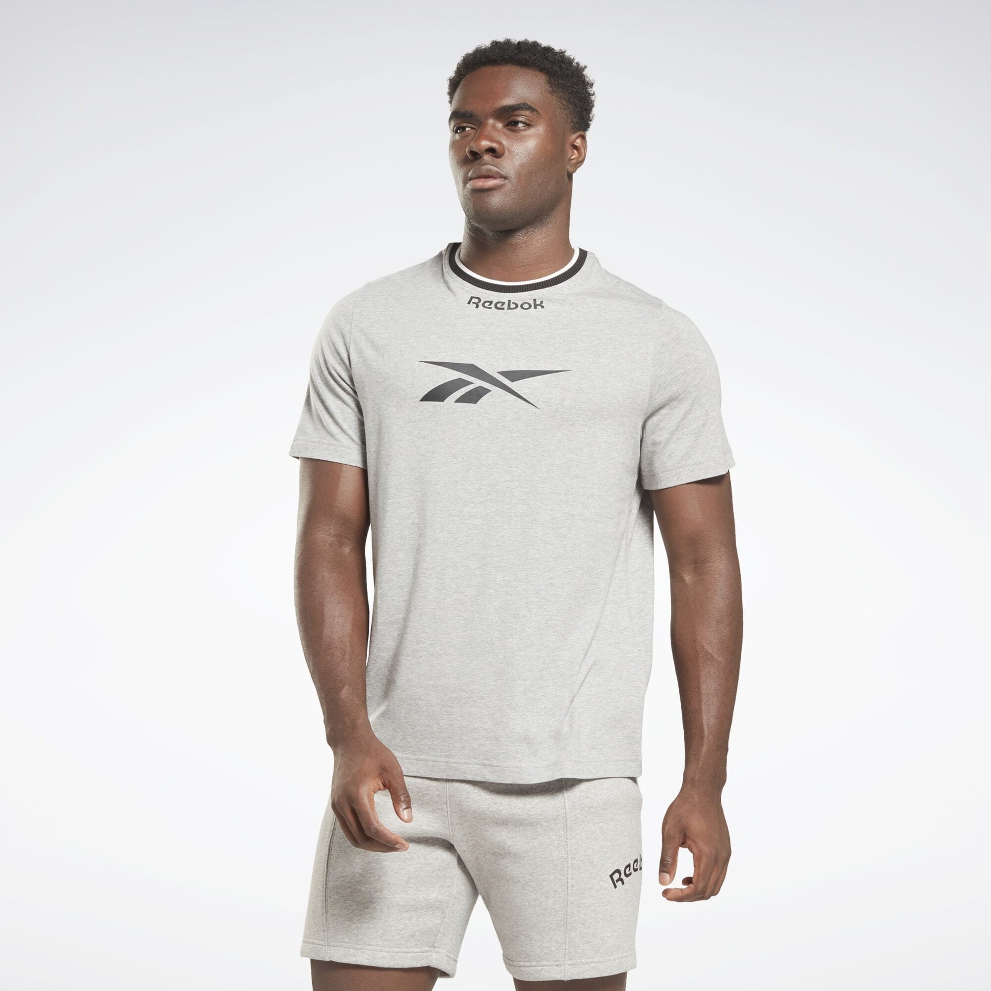 Reebok Sport Funkcionalna majica 'Identity'  svetlo siva / črna