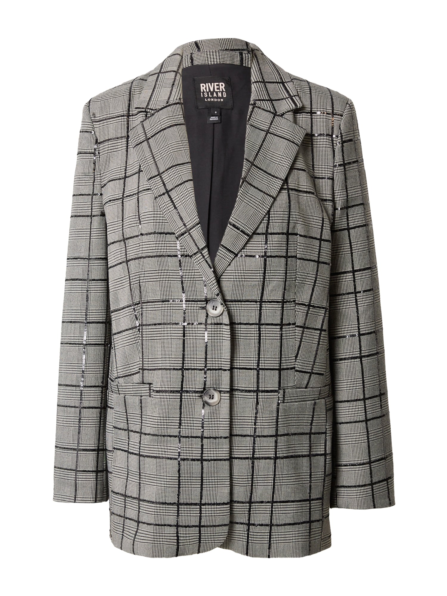 River Island Blazer  siva / črna