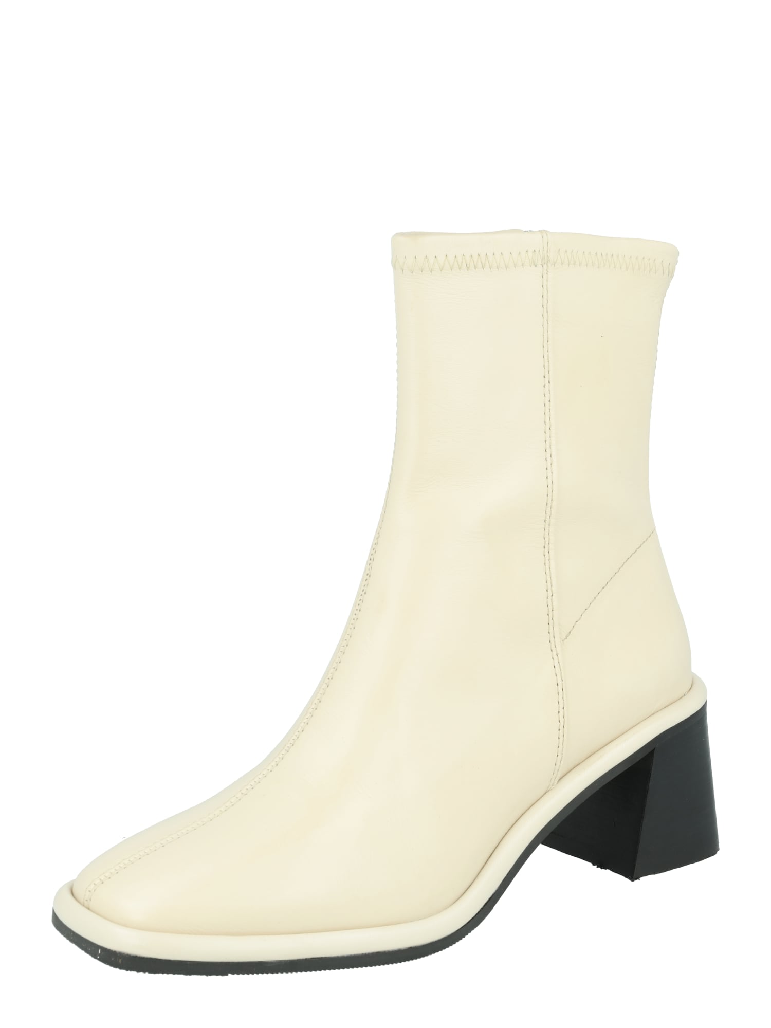 River Island Gležnarji 'BLOCK HEEL ZIP SOCK BOOT'  kremna