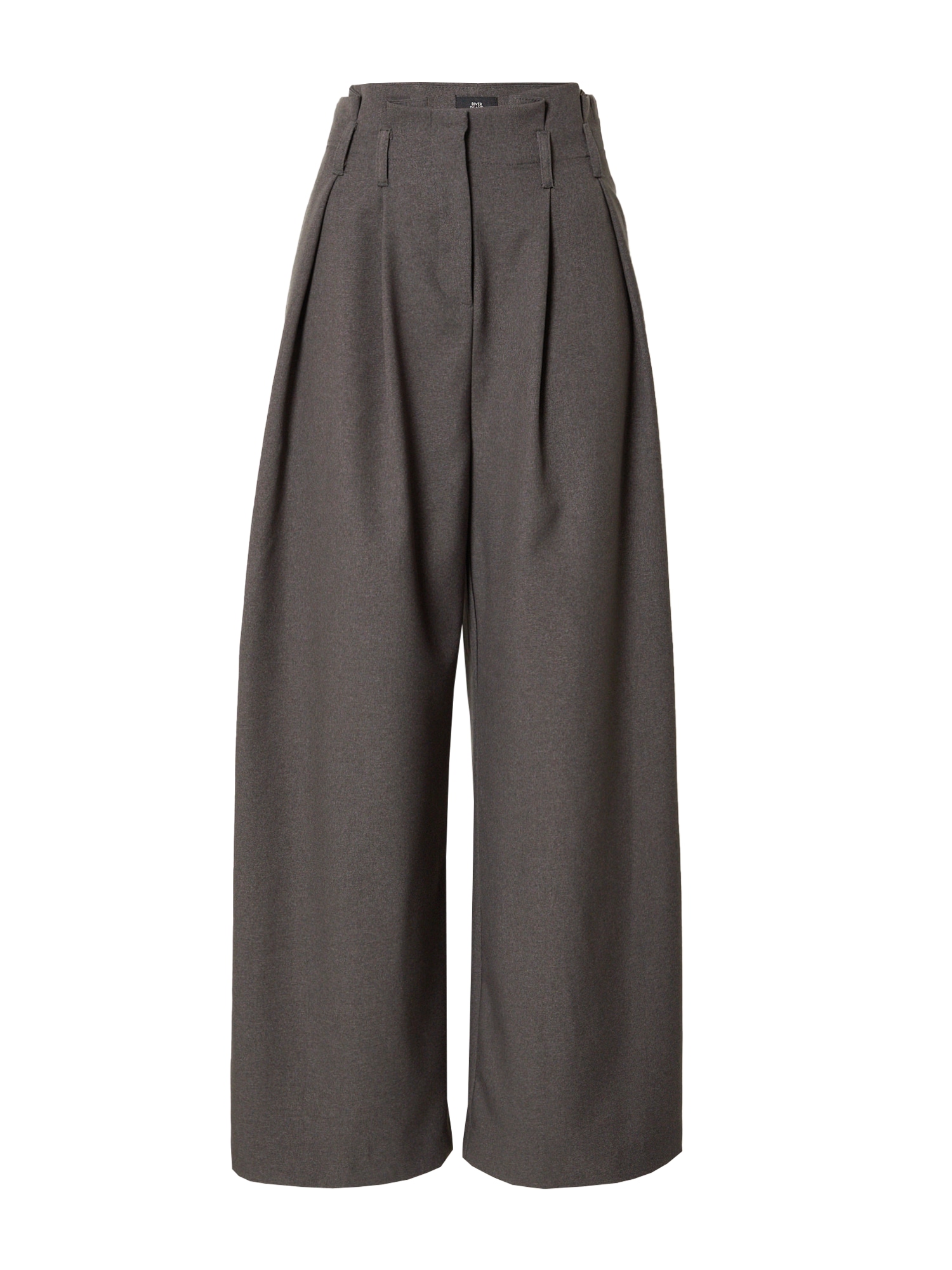 River Island Hlače z naborki  temno siva