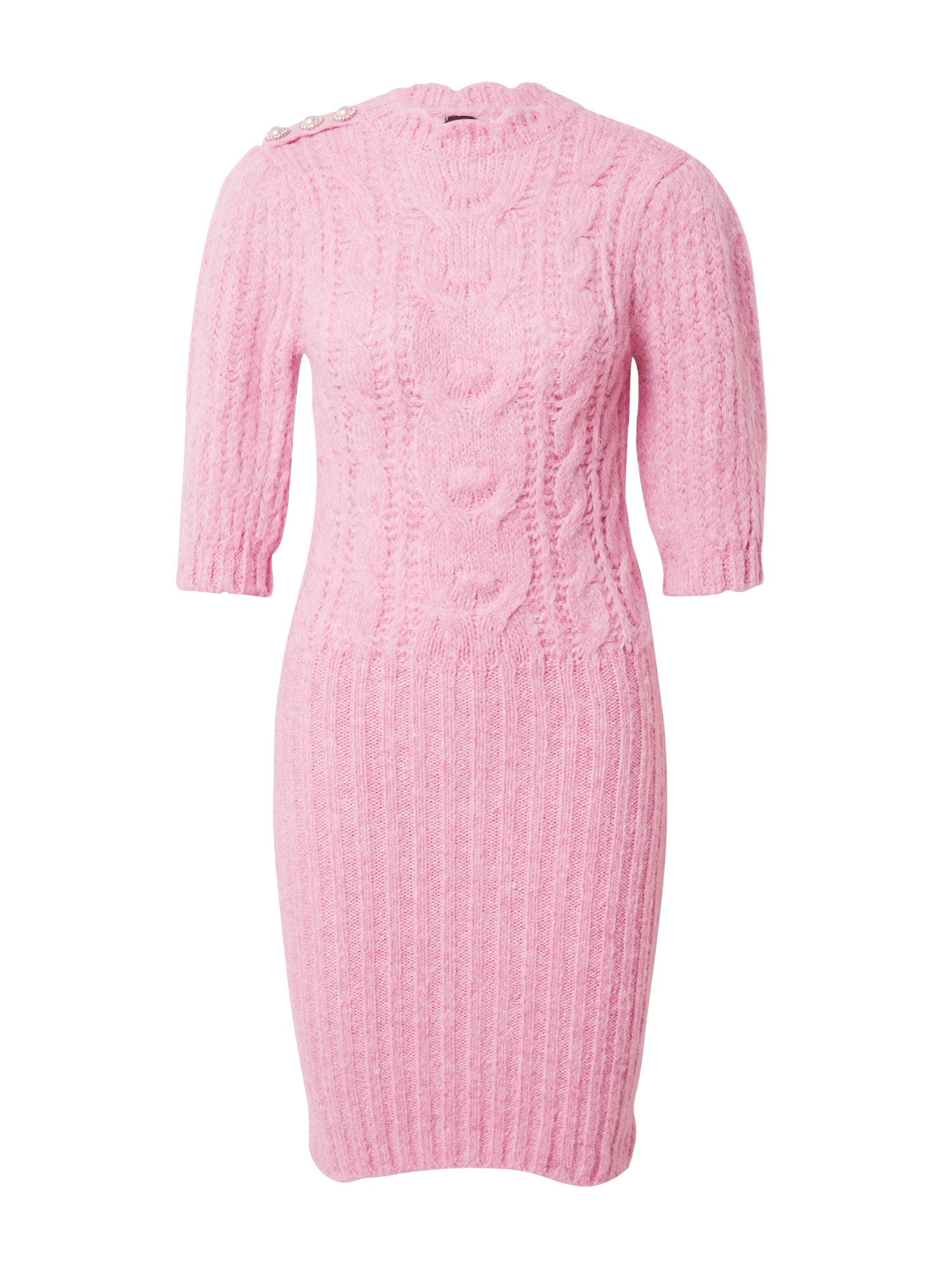 River Island Pletena obleka  roza