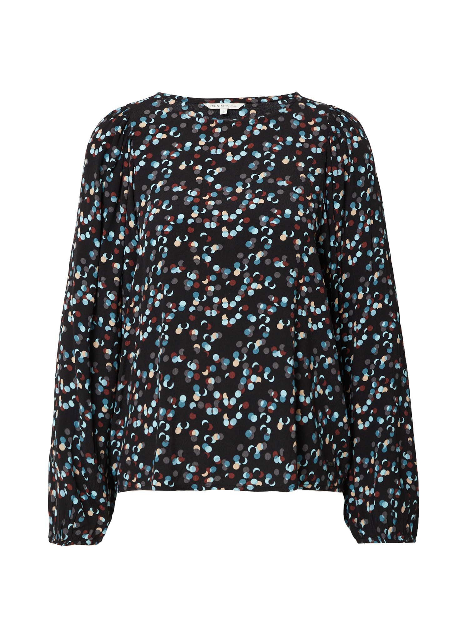 TOM TAILOR DENIM Bluza  turkizna / nočno modra / rjava / marelica