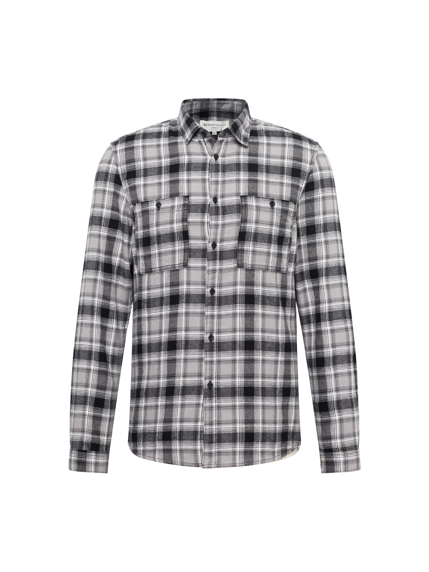 TOM TAILOR DENIM Srajca  siva / črna / bela
