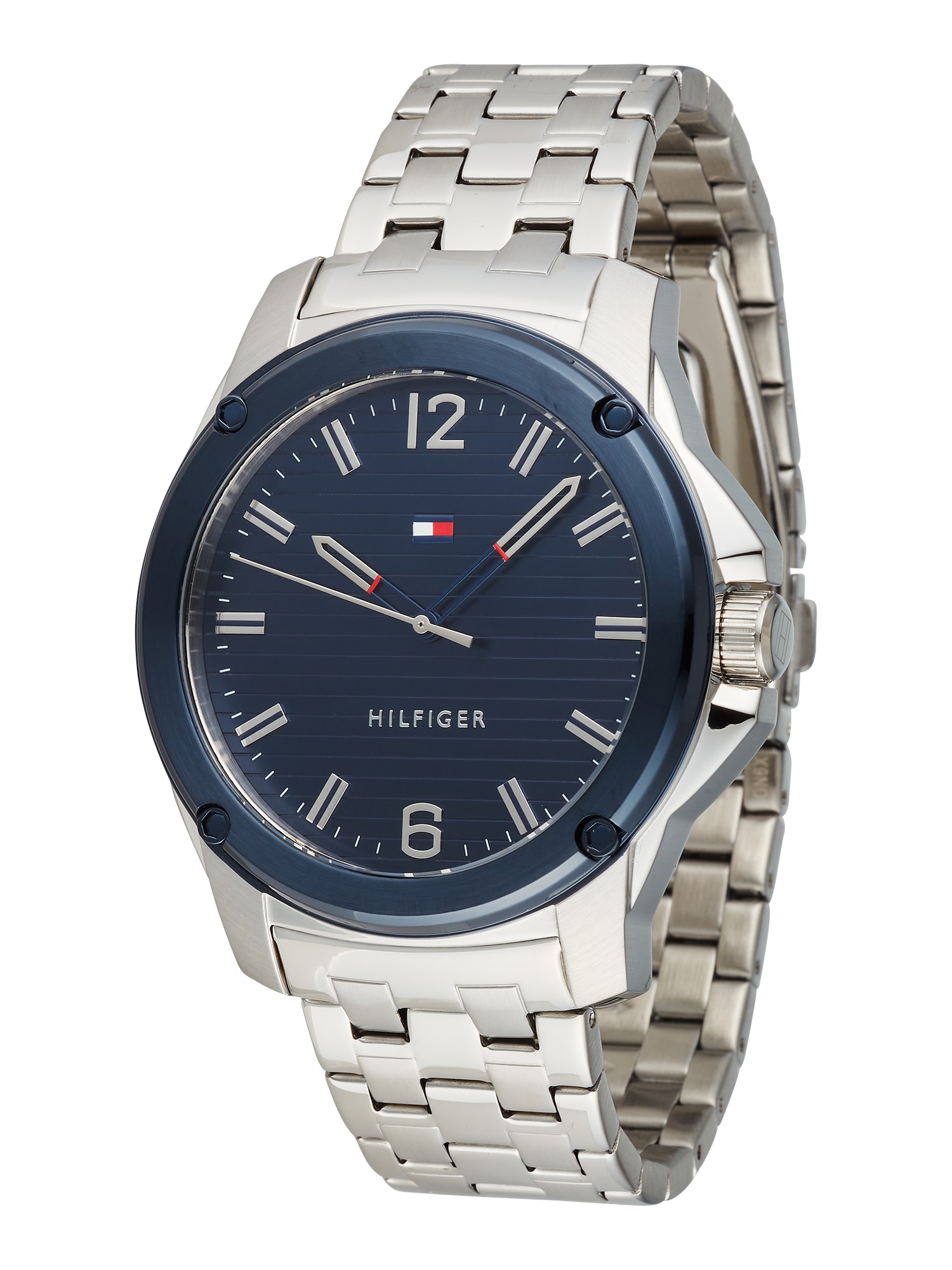 TOMMY HILFIGER Analogna ura  mornarska / srebrna