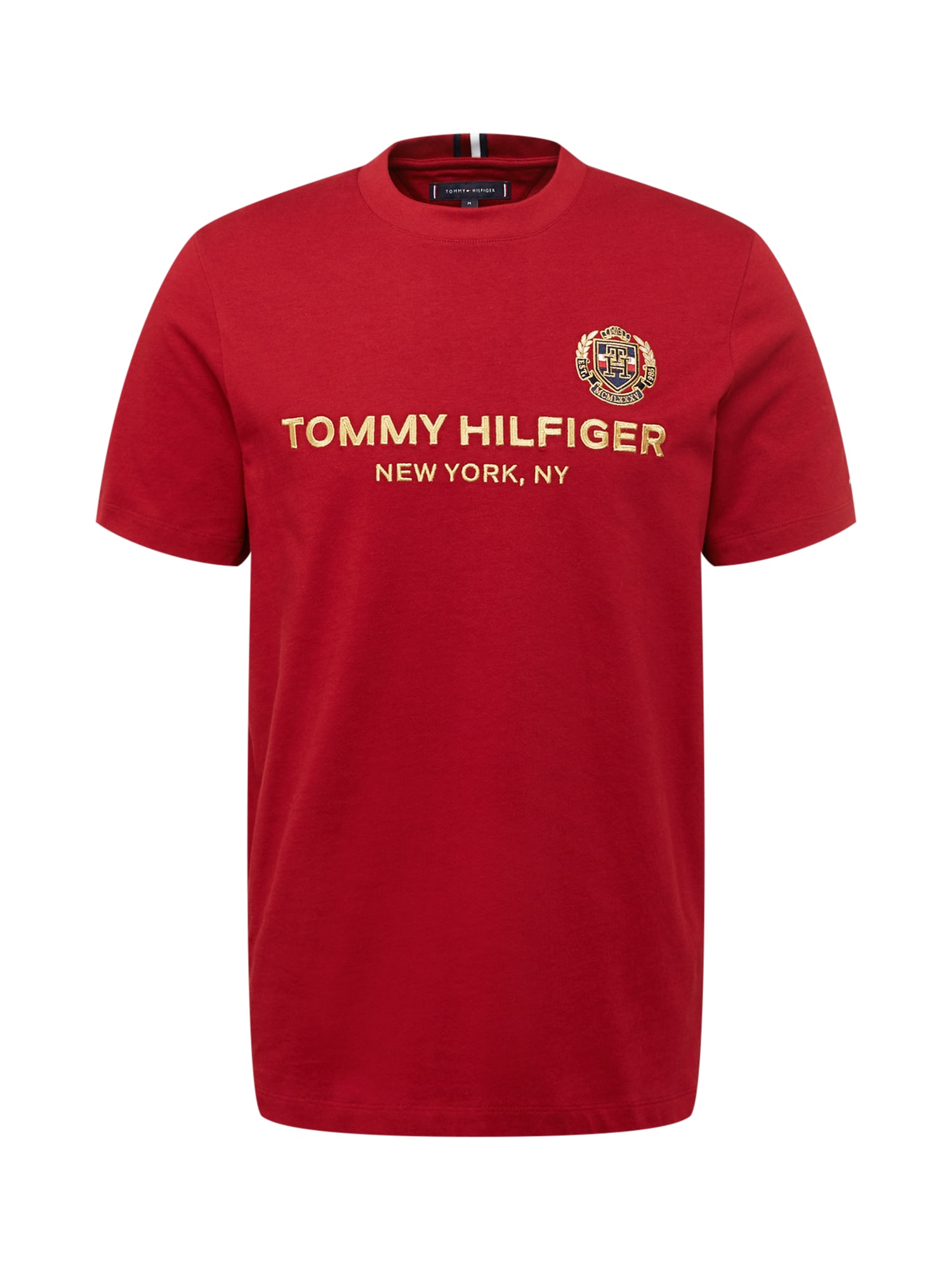 TOMMY HILFIGER Majica 'Crest'  temno modra / svetlo rumena / zlata / temno rdeča