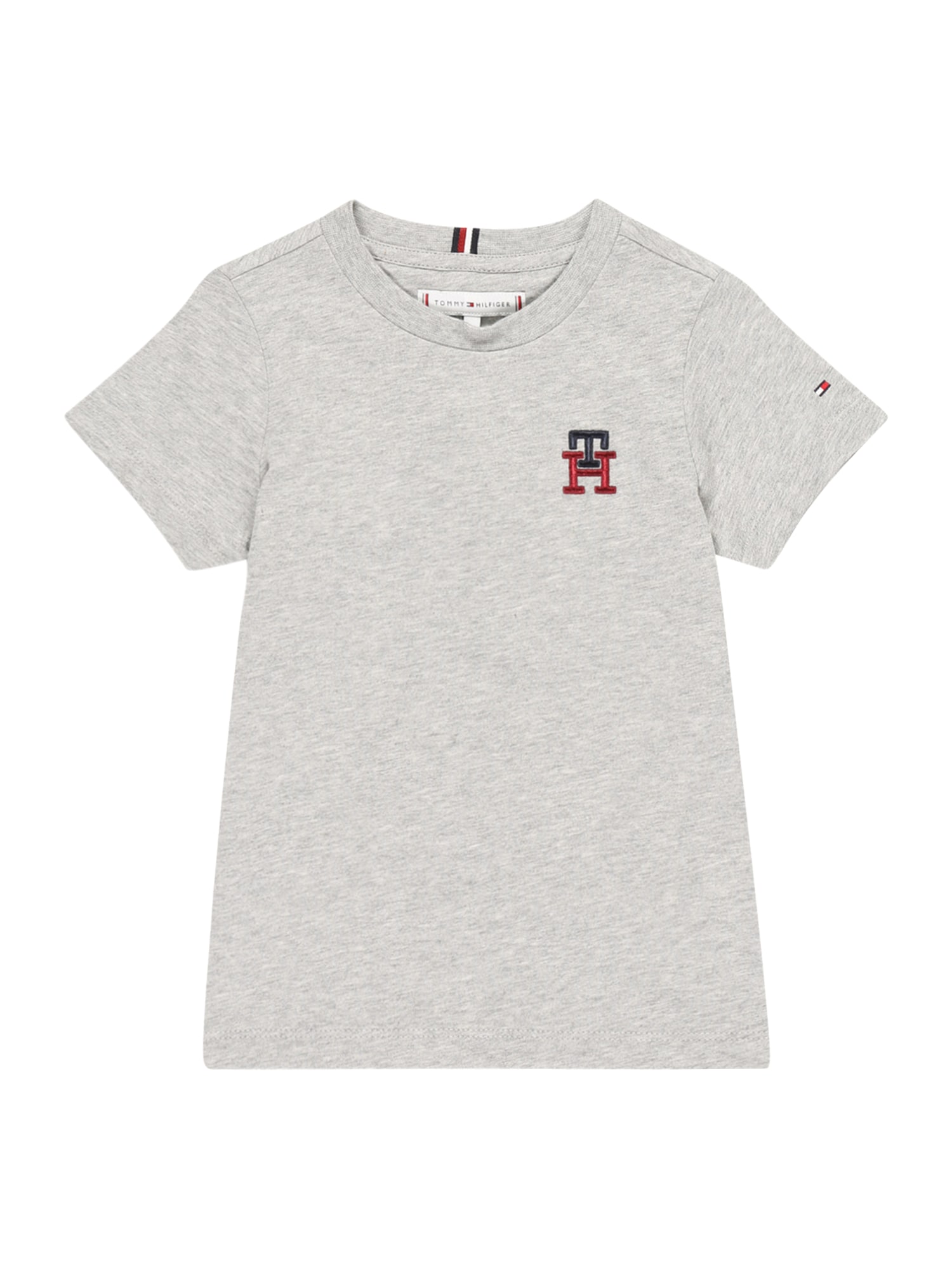 TOMMY HILFIGER Majica  mornarska / pegasto siva / rdeča