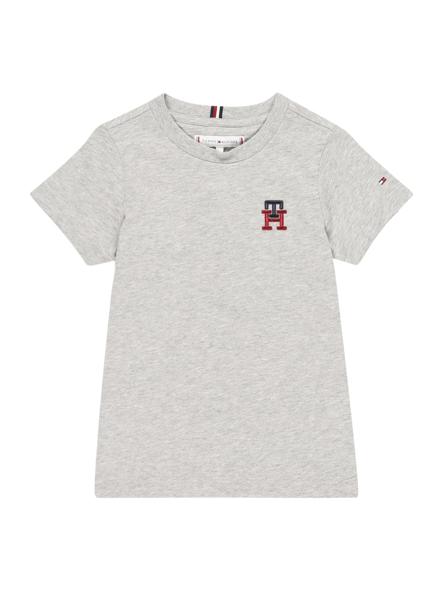 TOMMY HILFIGER Majica  mornarska / pegasto siva / rdeča