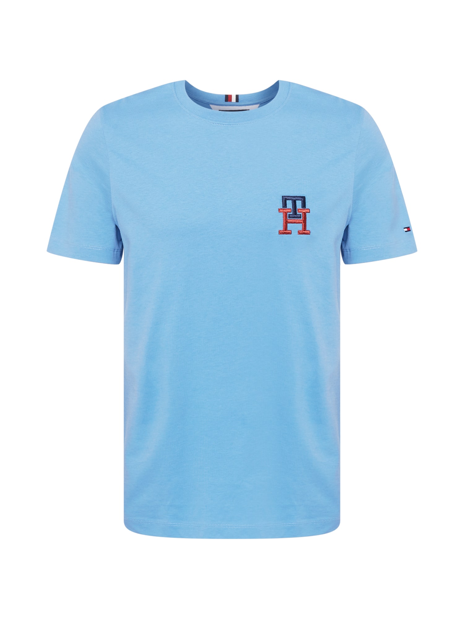TOMMY HILFIGER Majica  mornarska / svetlo modra / rdeča
