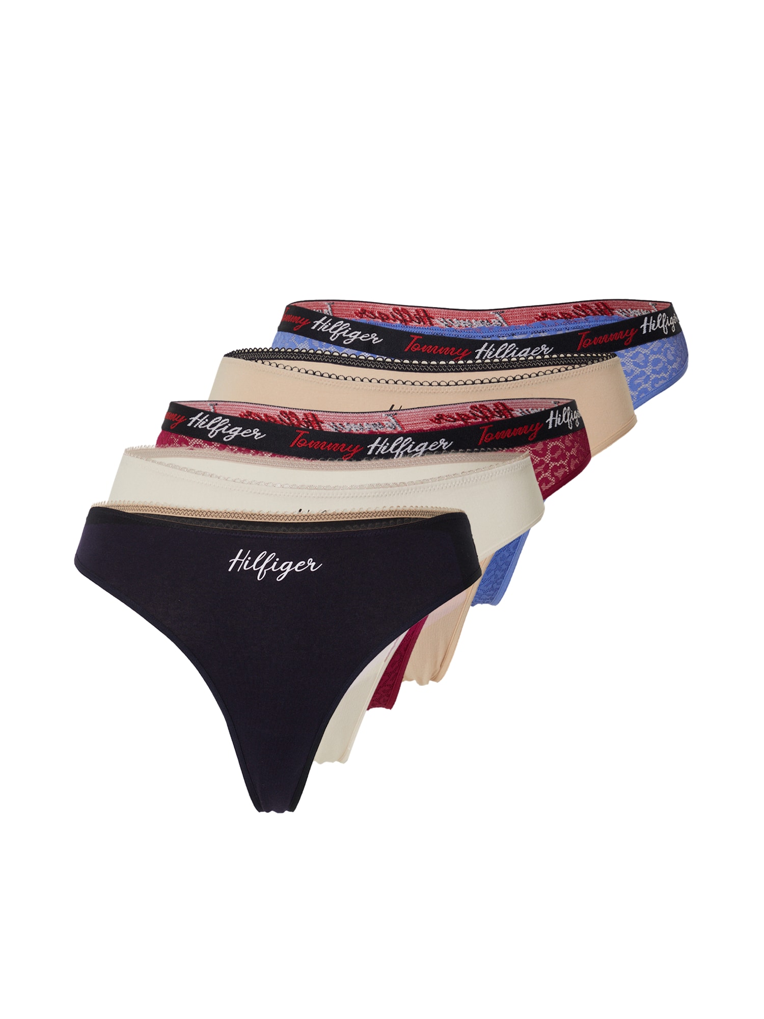 Tommy Hilfiger Underwear Tangice  bež / svetlo modra / rdeča / črna