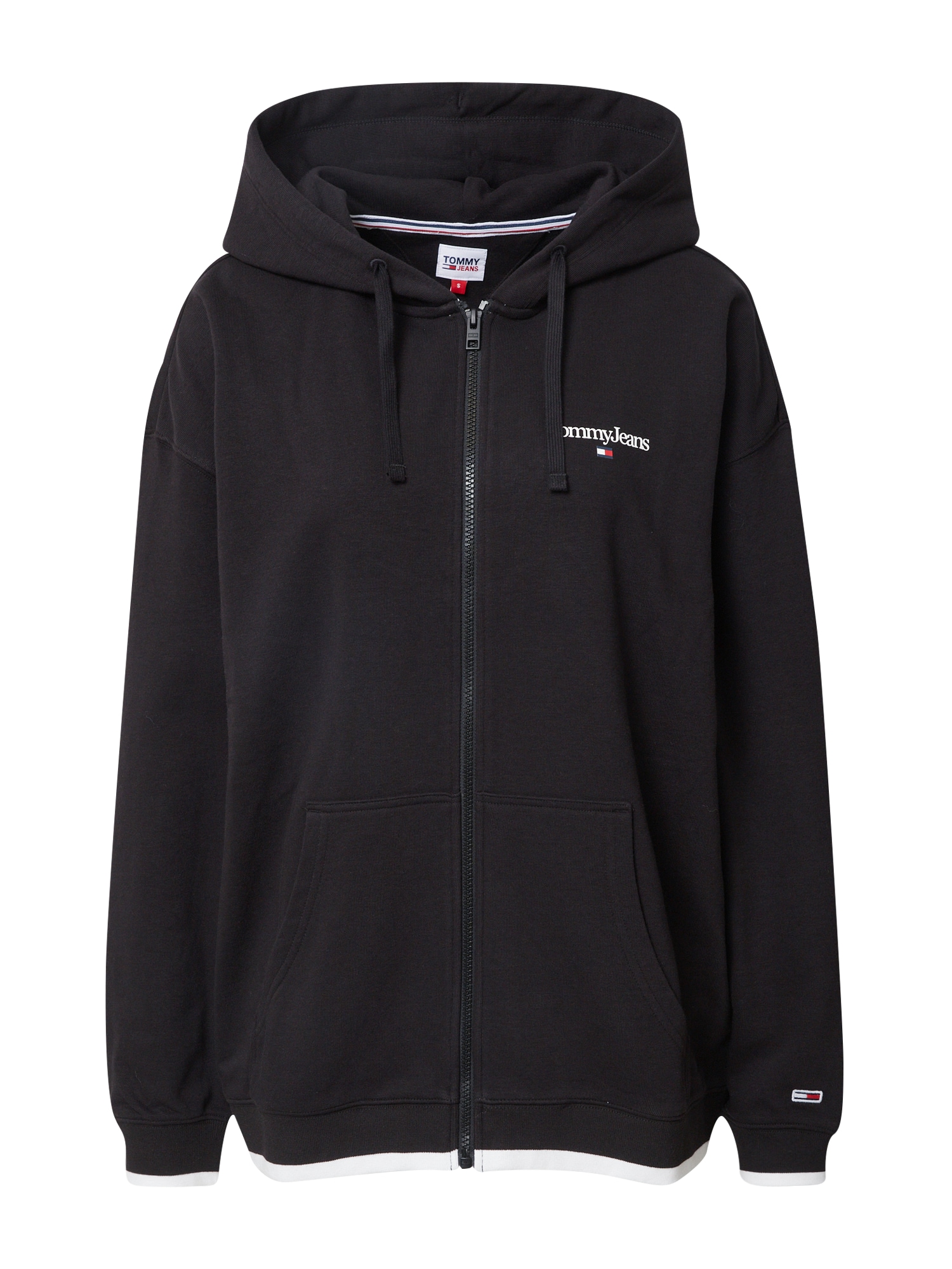 Tommy Jeans Jopa na zadrgo  črna / bela