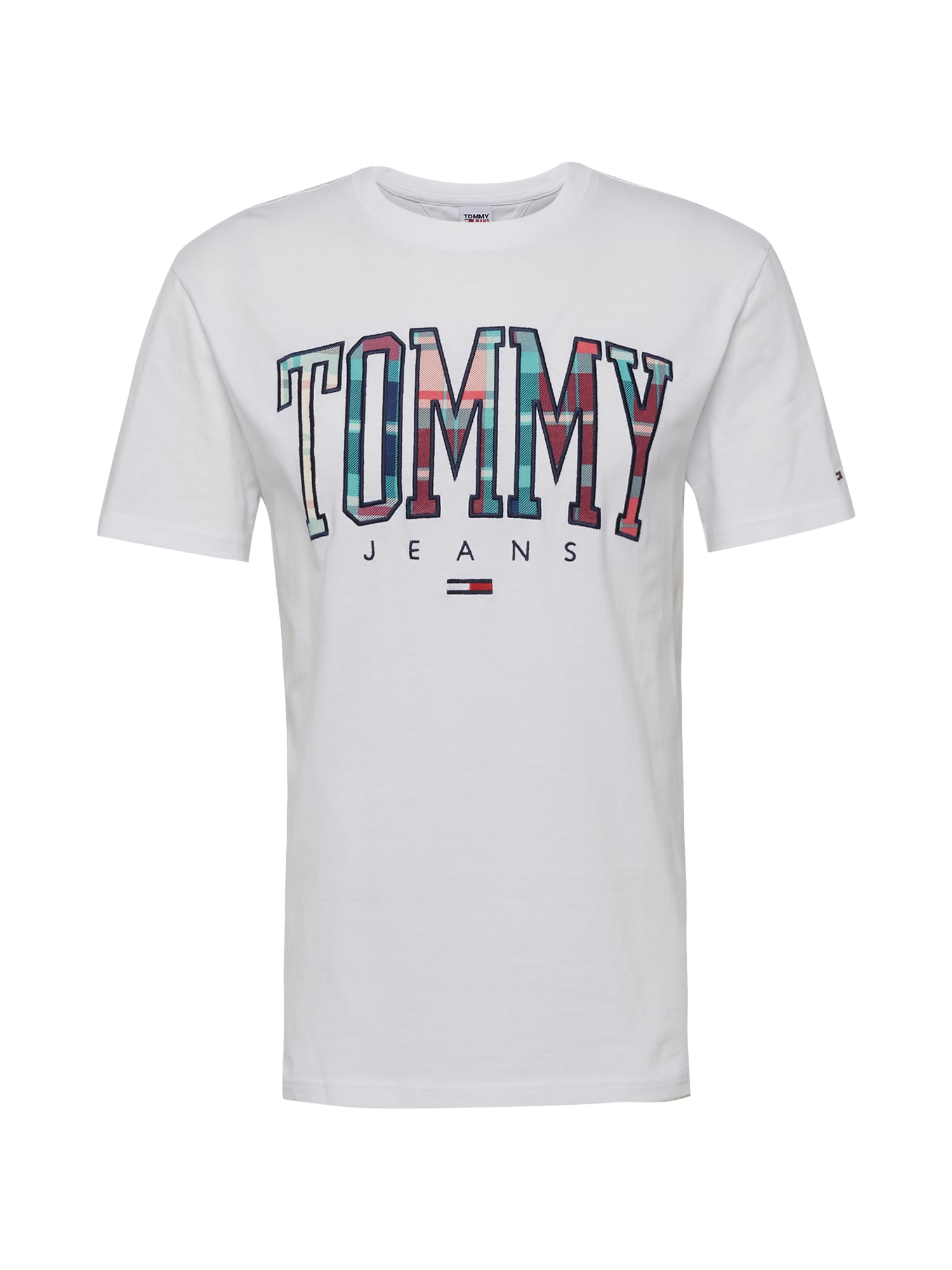 Tommy Jeans Majica  turkizna / roza / rdeča / bela