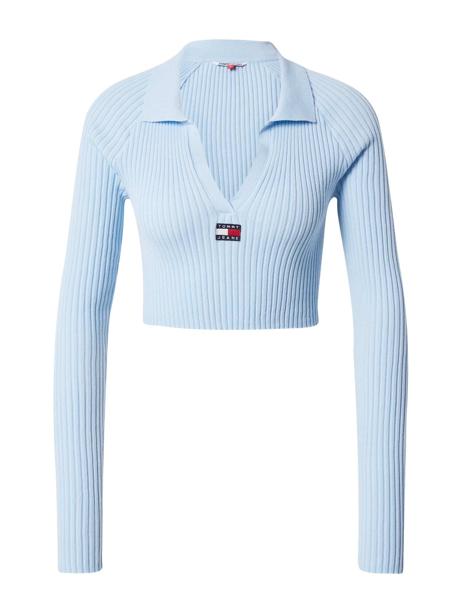 Tommy Jeans Pulover  mornarska / svetlo modra / rdeča / bela