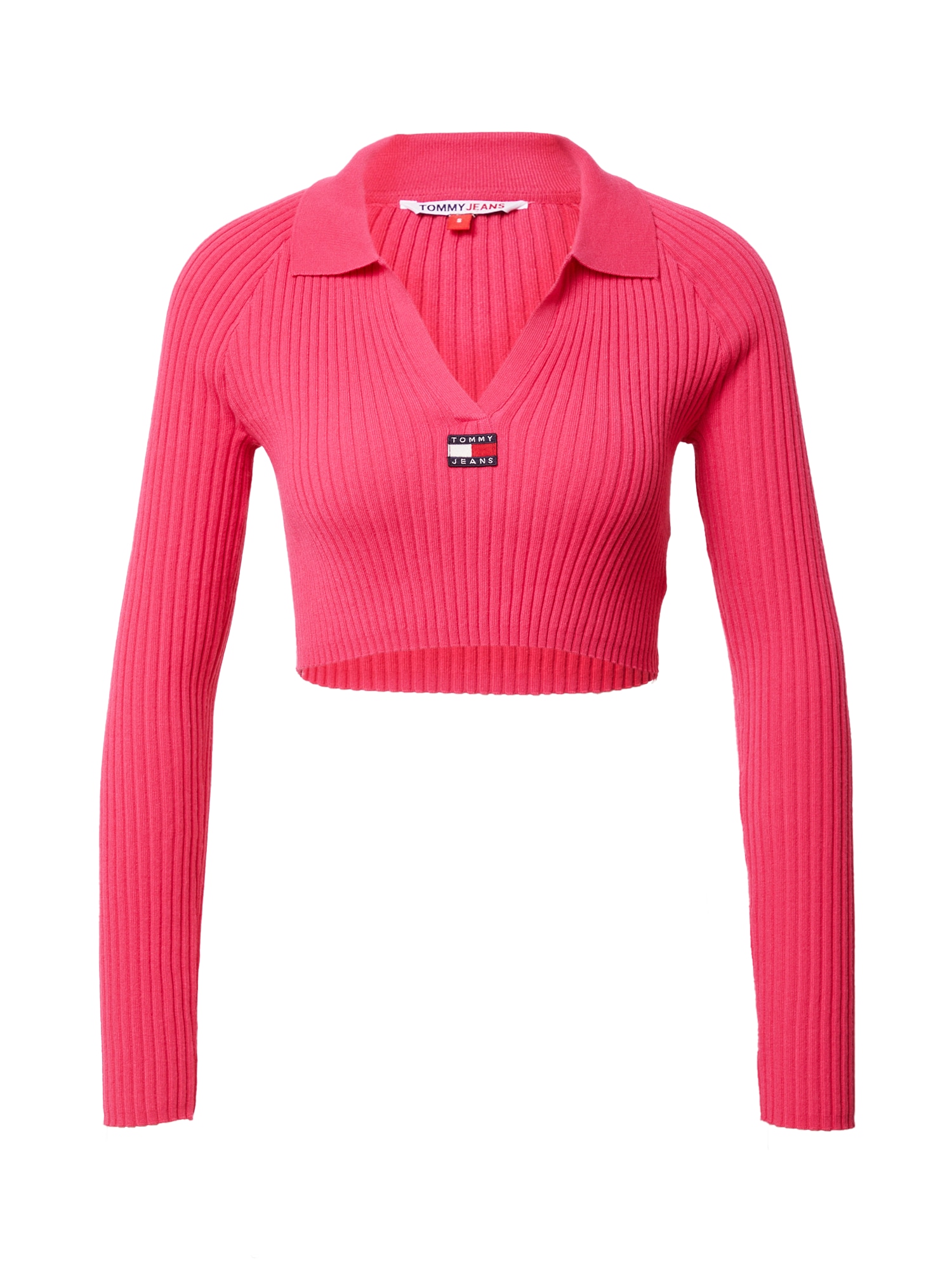Tommy Jeans Pulover  temno modra / svetlo roza / živo rdeča / bela