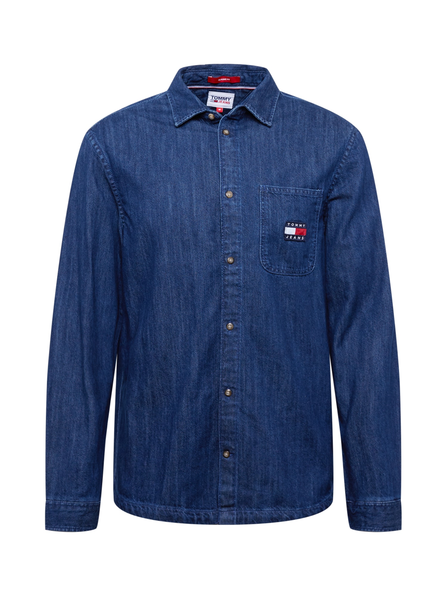 Tommy Jeans Srajca  moder denim / rdeča / bela