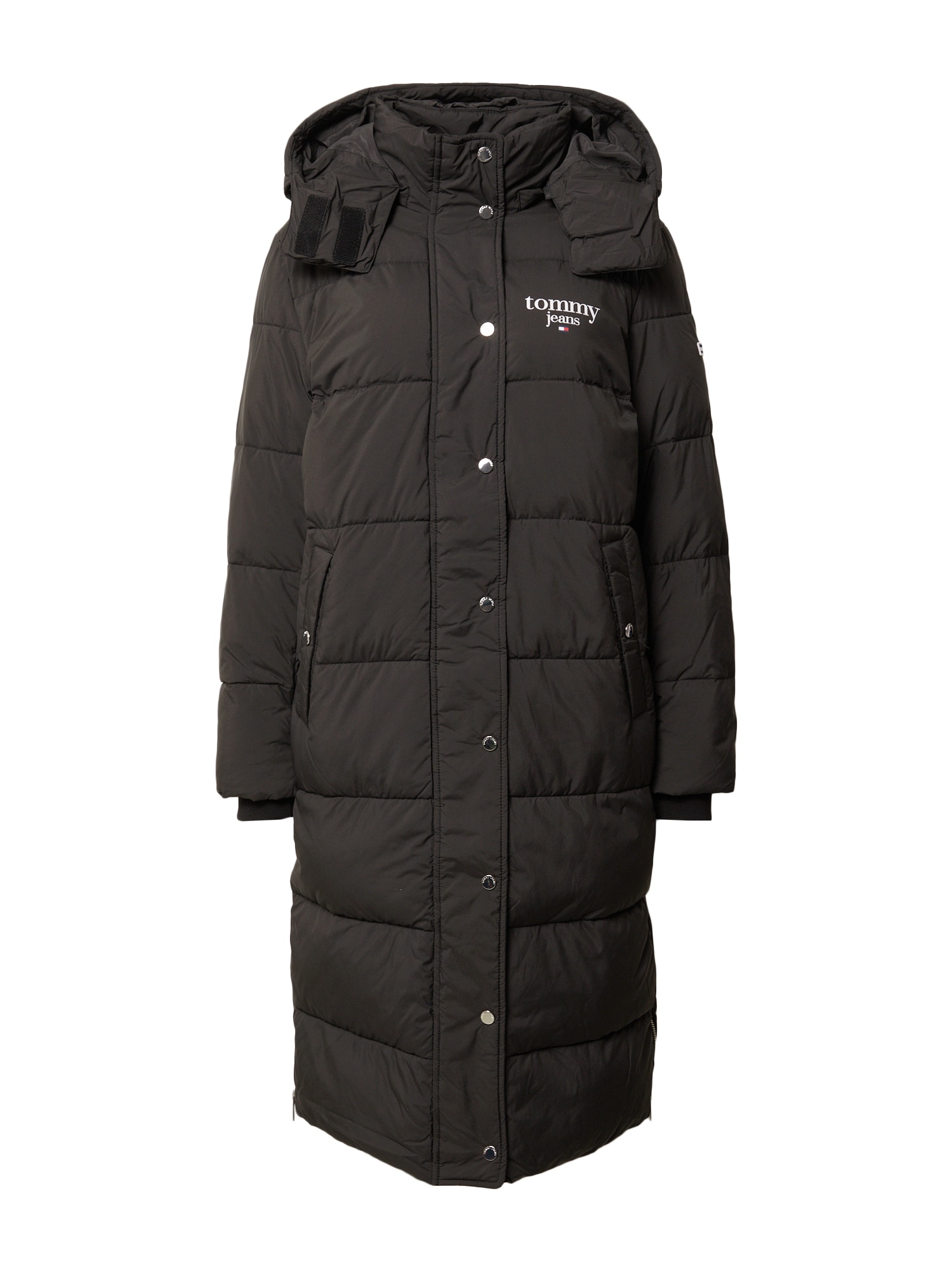 Tommy Jeans Zimski plašč  črna / bela
