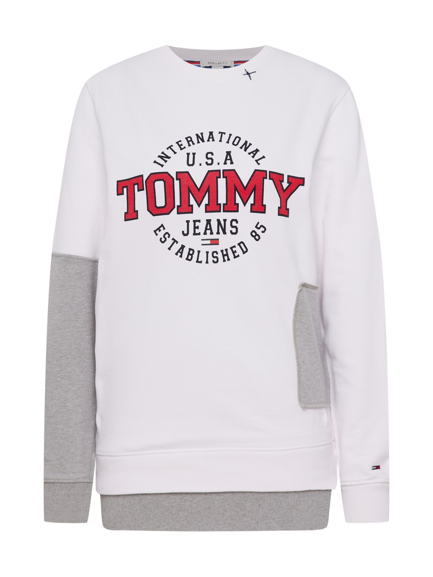 Tommy Remixed Majica  pegasto siva / rdeča / bela