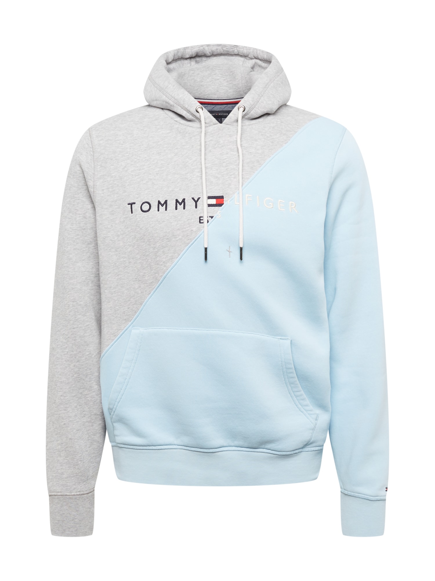 Tommy Remixed Majica  svetlo modra / temno modra / pegasto siva / bela