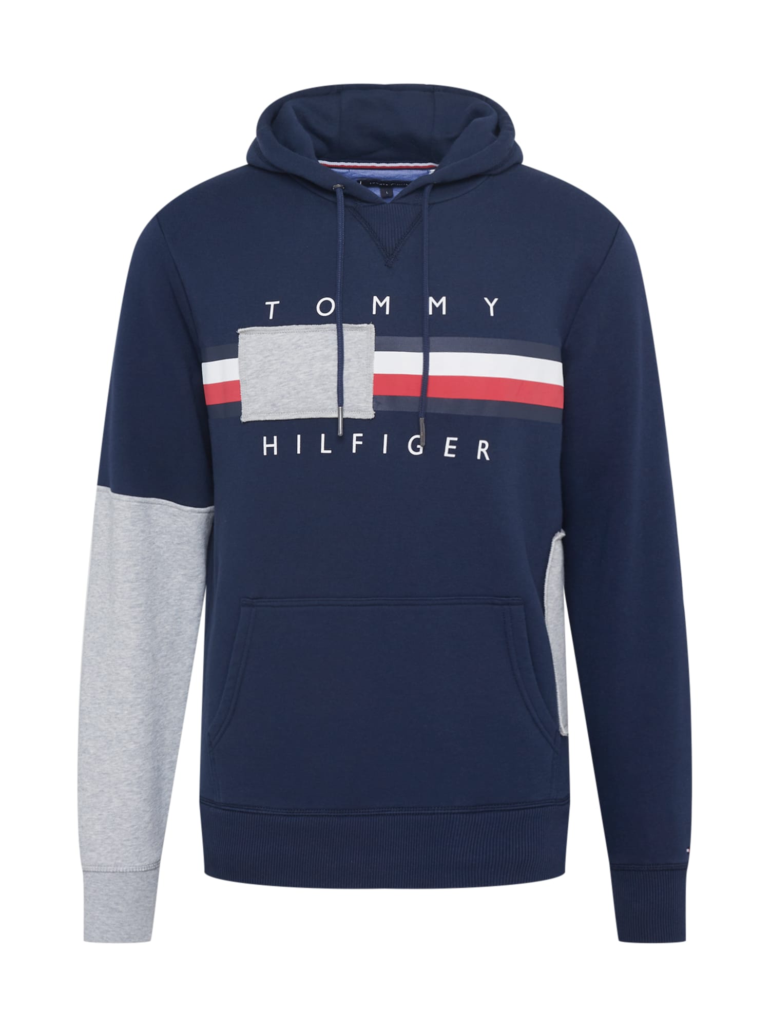 Tommy Remixed Majica  temno modra / pegasto siva / rdeča / bela