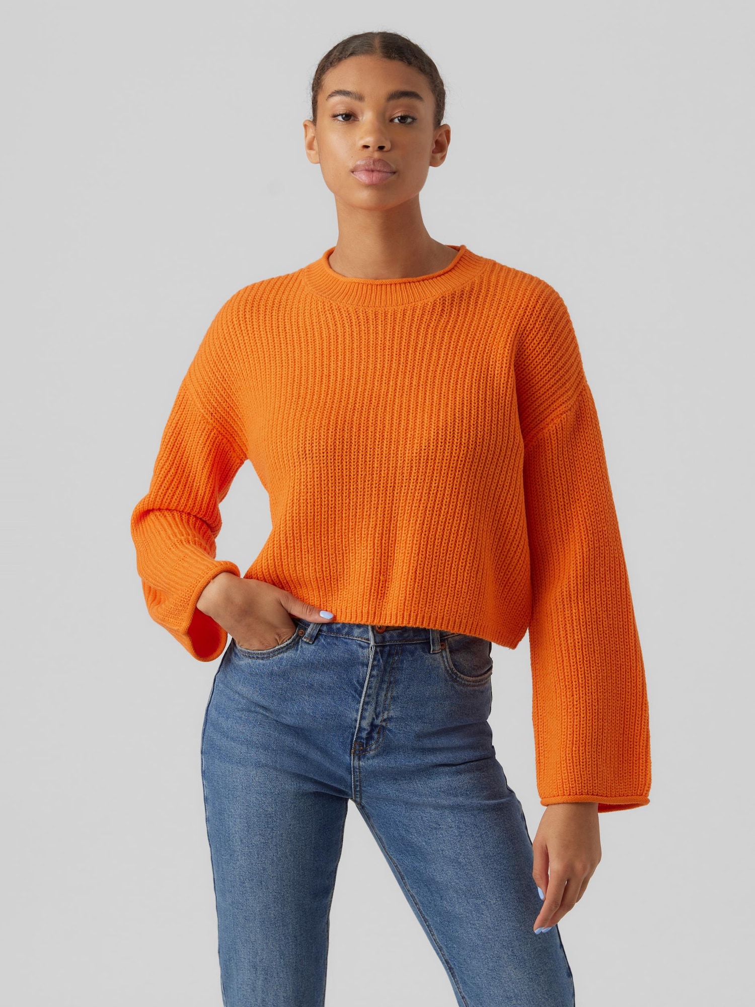 VERO MODA Pulover 'Sayla'  temno oranžna