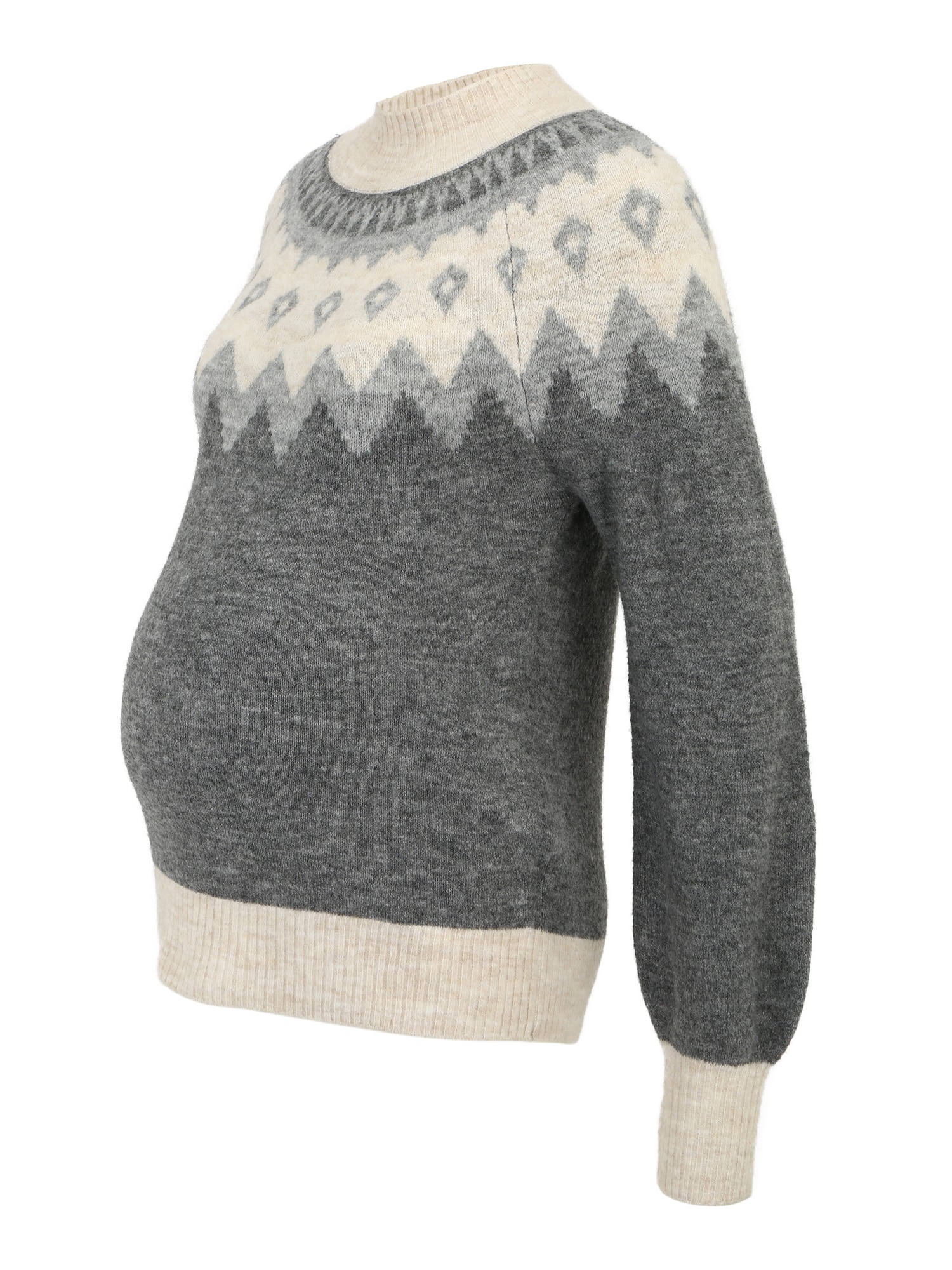 Vero Moda Maternity Pulover 'SIMONE'  svetlo siva / temno siva / pegasto siva