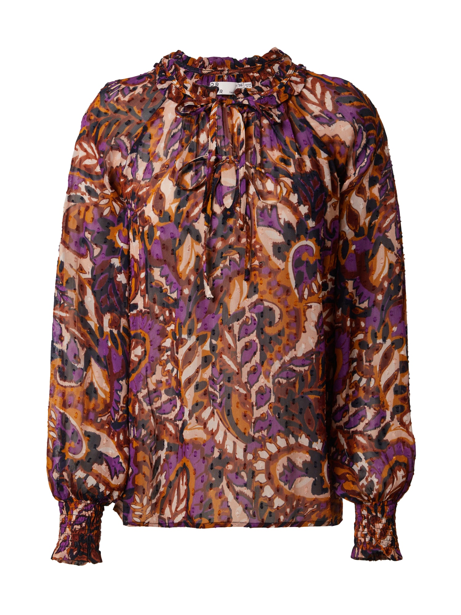 b.young Bluza 'JASMIN'  pesek / rjava / neonsko lila / bela