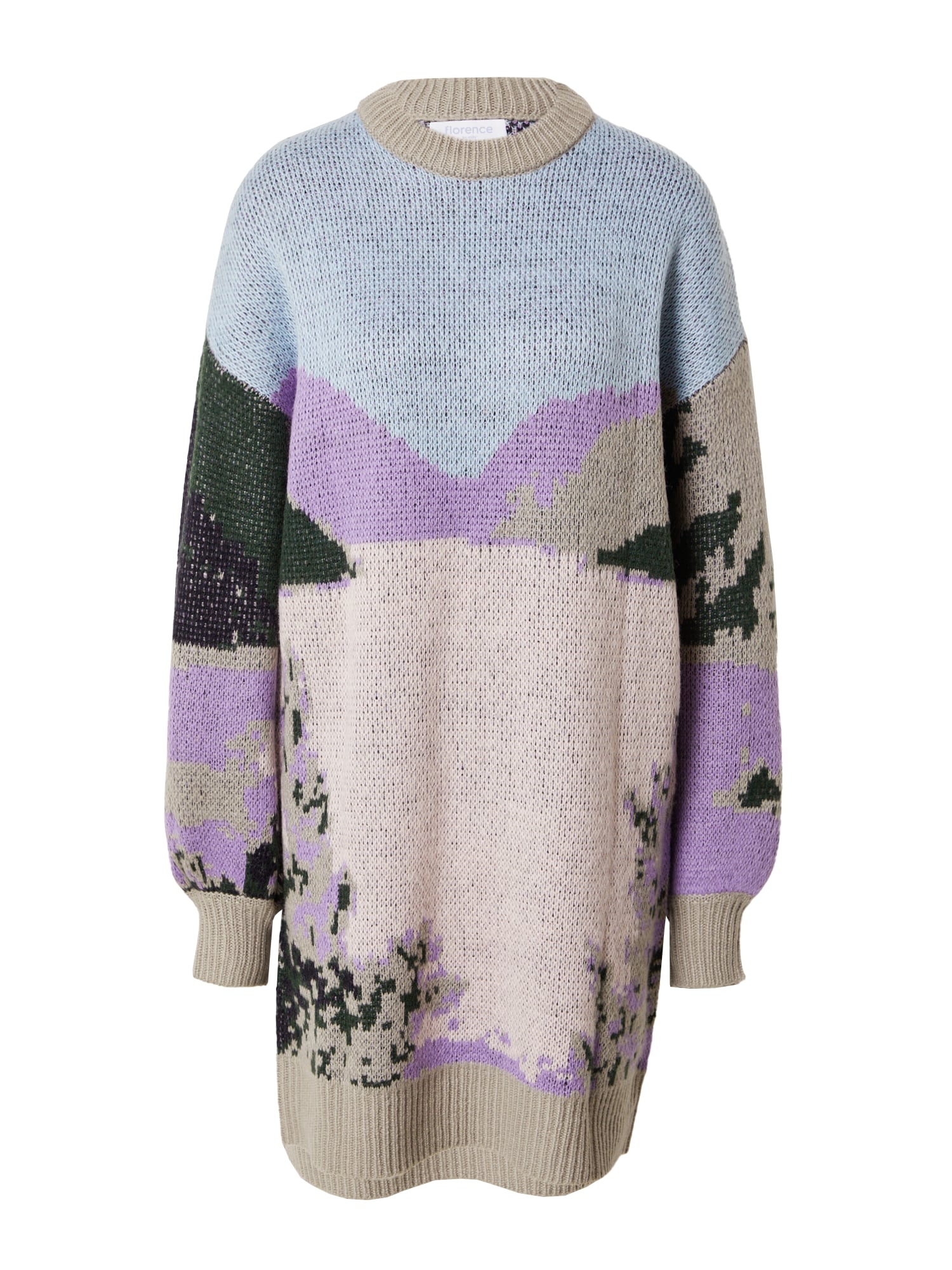 florence by mills exclusive for ABOUT YOU Pletena obleka  svetlo modra / svetlo siva / jelka / svetlo lila