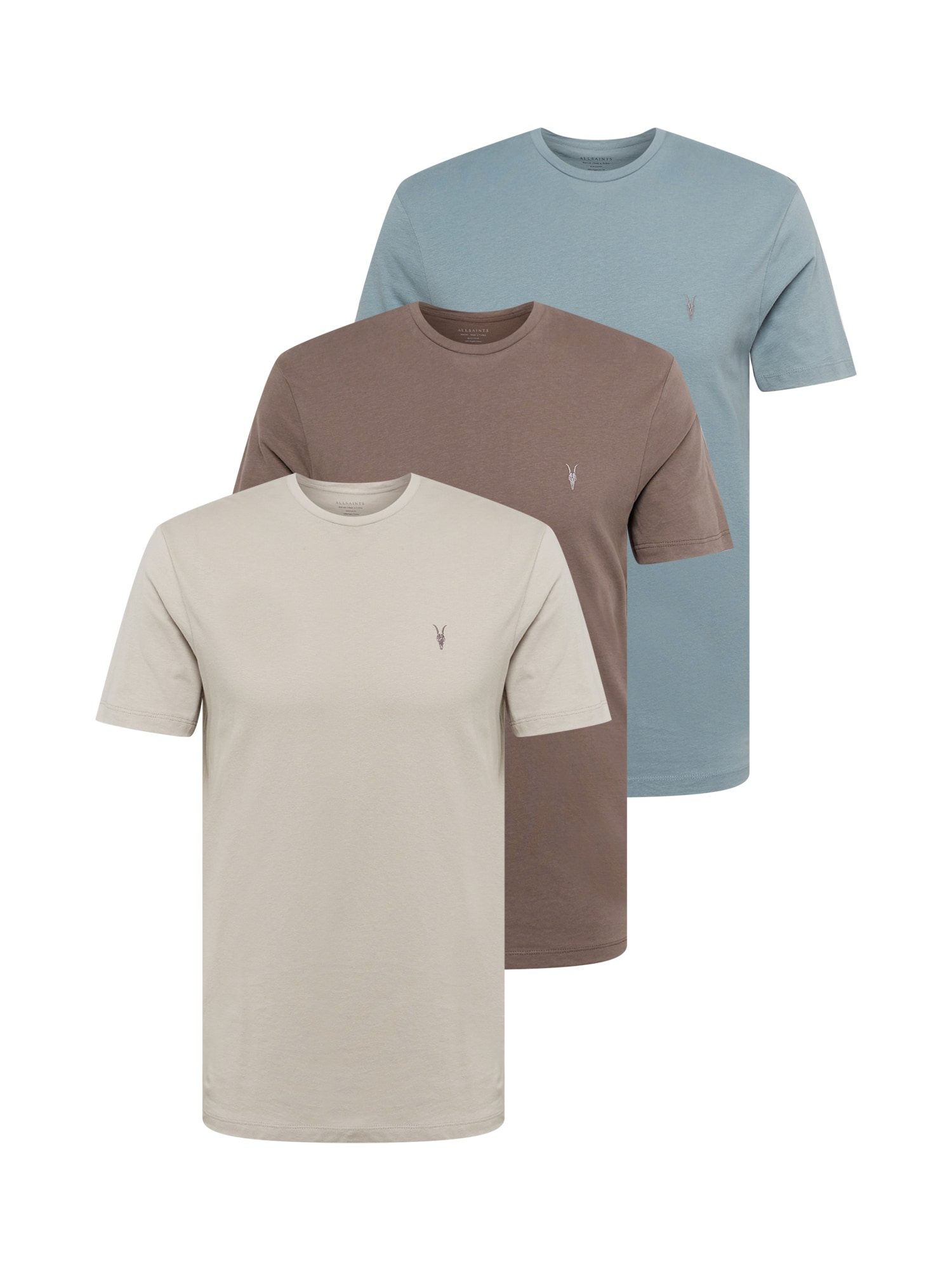 AllSaints Majica 'BRACE'  dimno modra / mokka / svetlo siva
